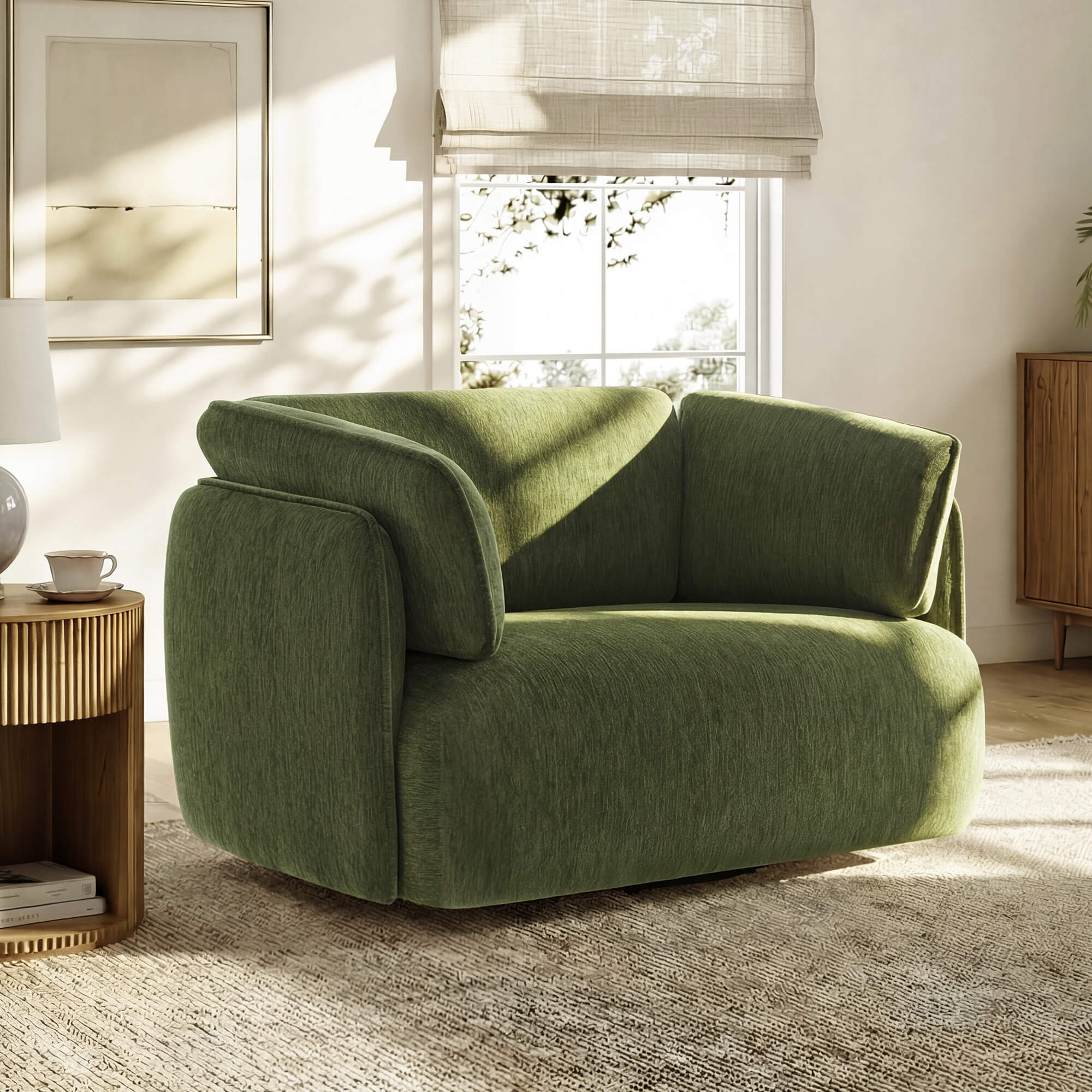 Lauren Feather Filled Swivel Oversized Armchair - Image 4