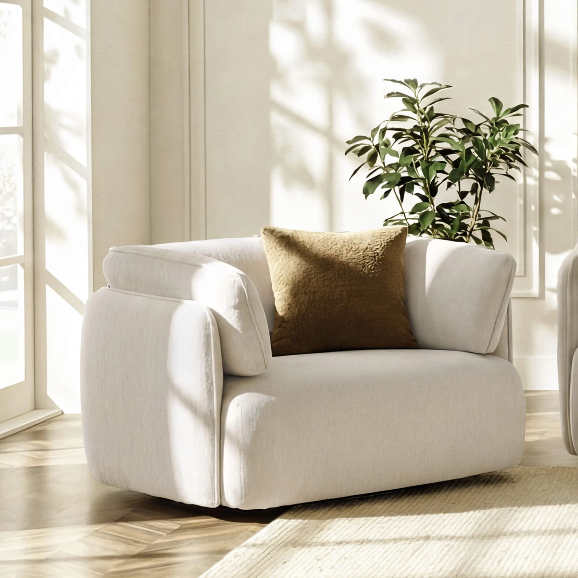 Lauren Feather Filled Swivel Oversized Armchair - Image 5