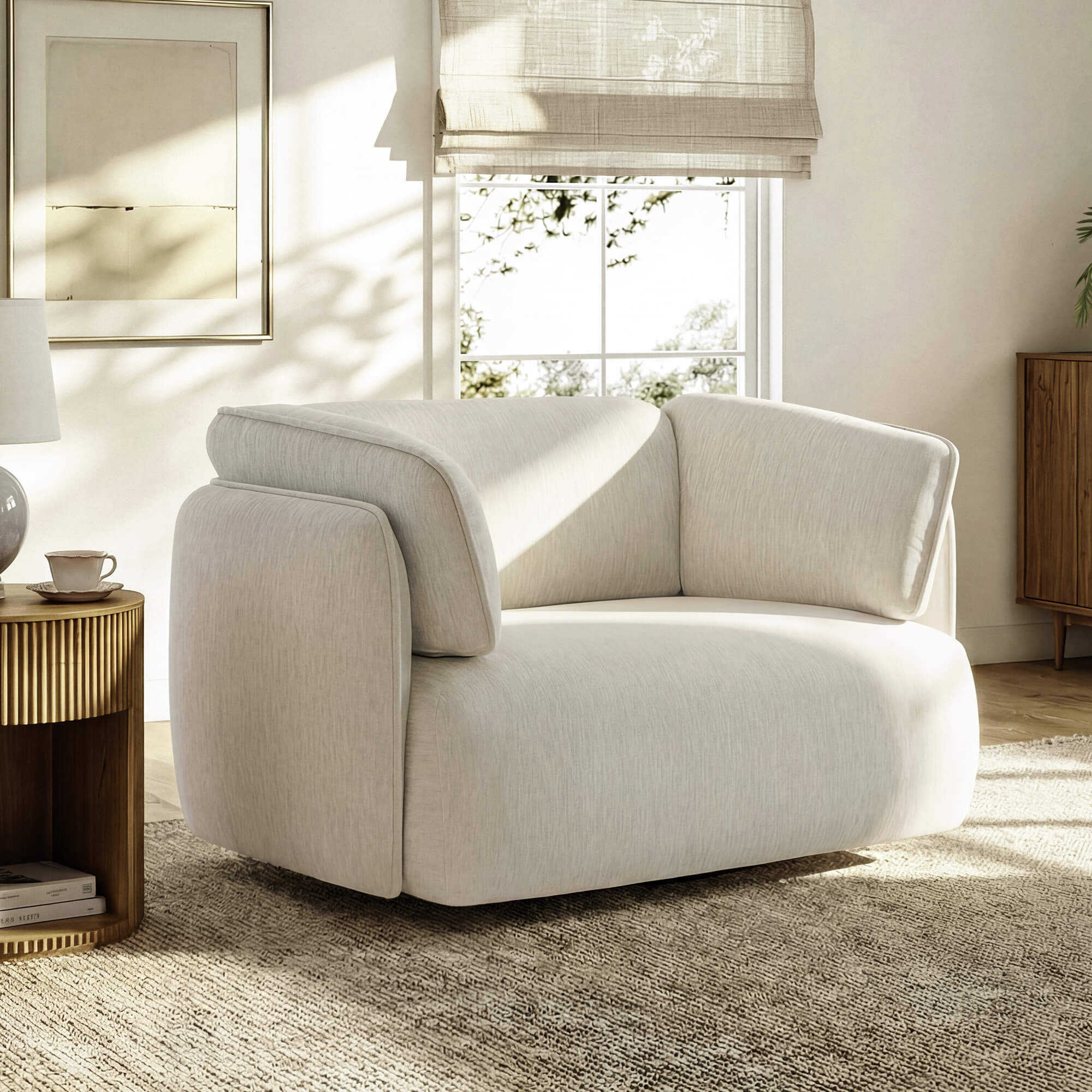 Lauren Feather Filled Swivel Oversized Armchair - Image 6