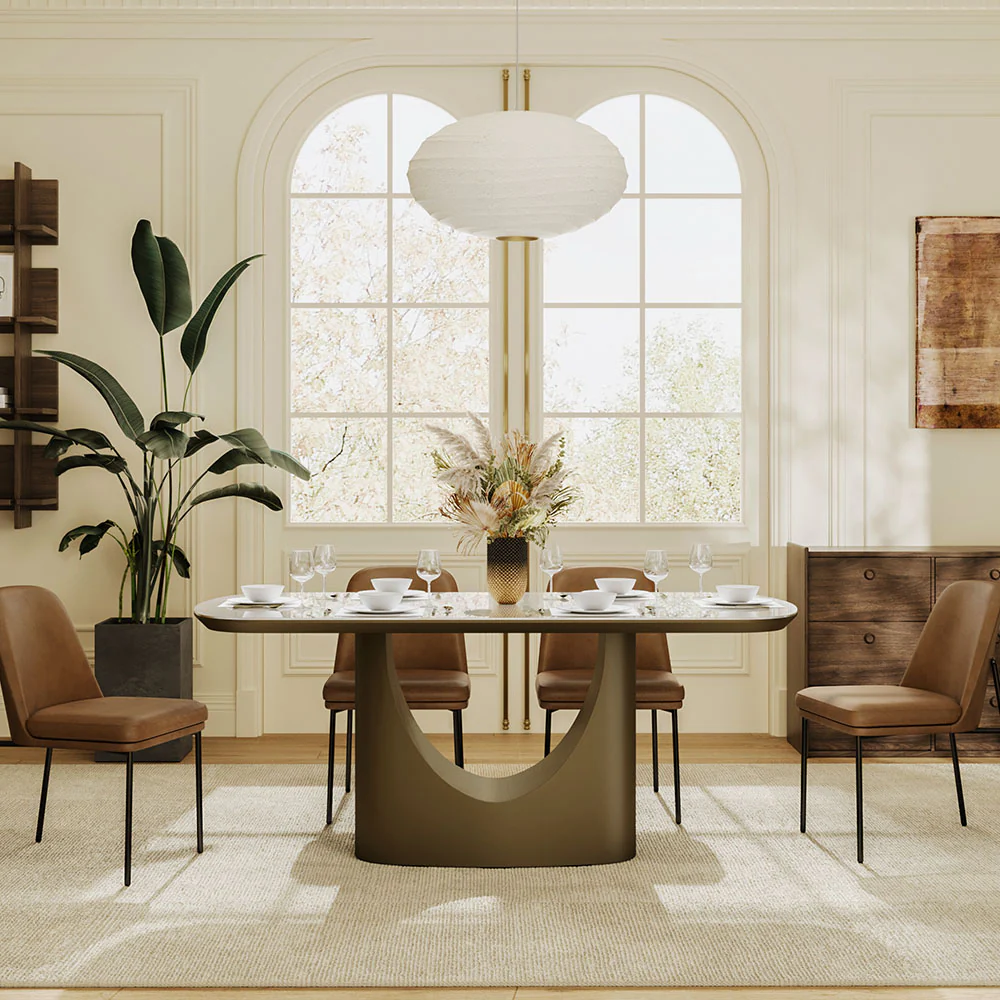 71” Layla Sintered Stone Elegant Soft-Corner Dining Table - Image 4