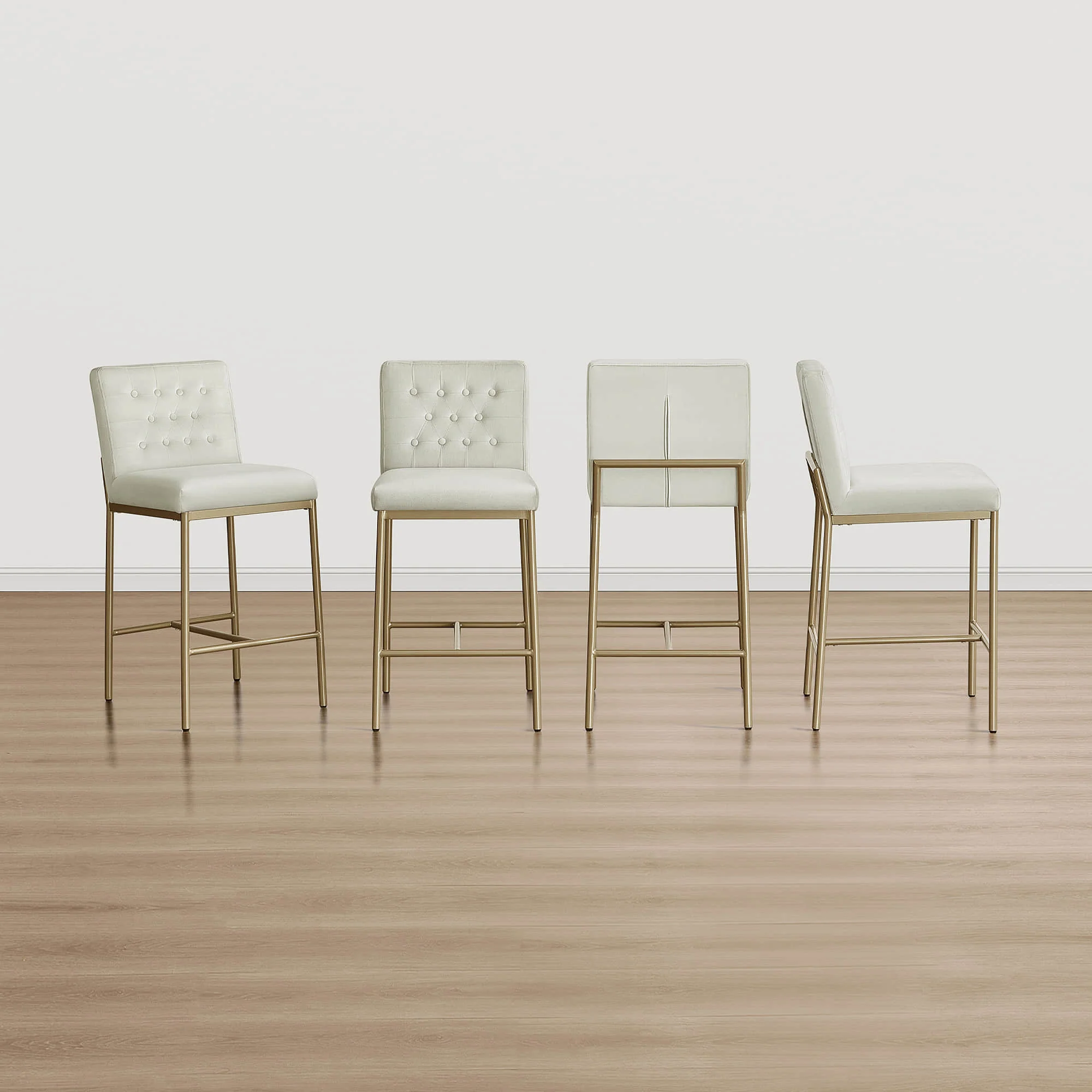 Layla Retro Tufted-design Counter Stool with Metal Base (Set of 2） - Image 13