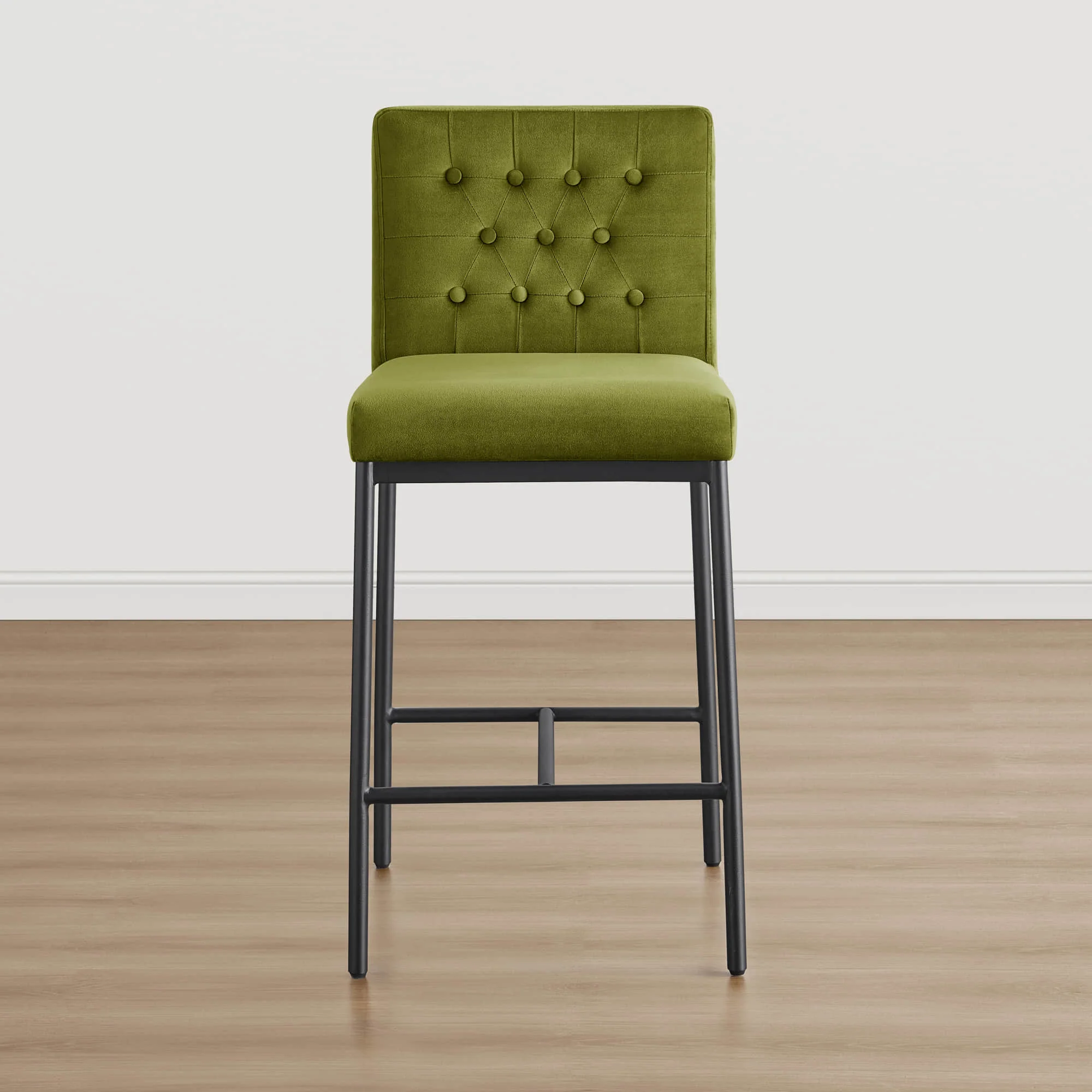 Layla Retro Tufted-design Counter Stool with Metal Base (Set of 2） - Image 26