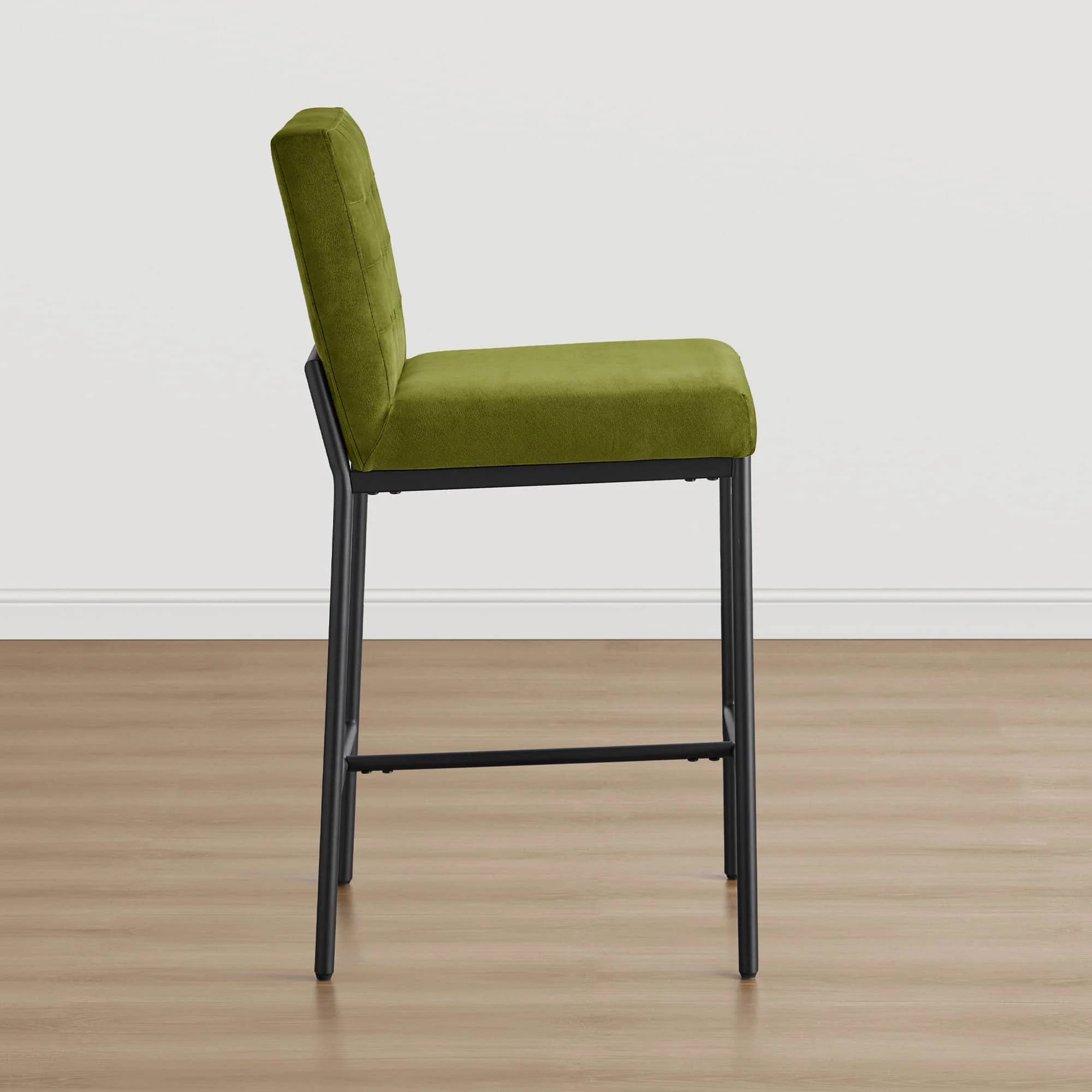 Layla Retro Tufted-design Counter Stool with Metal Base (Set of 2） - Image 27