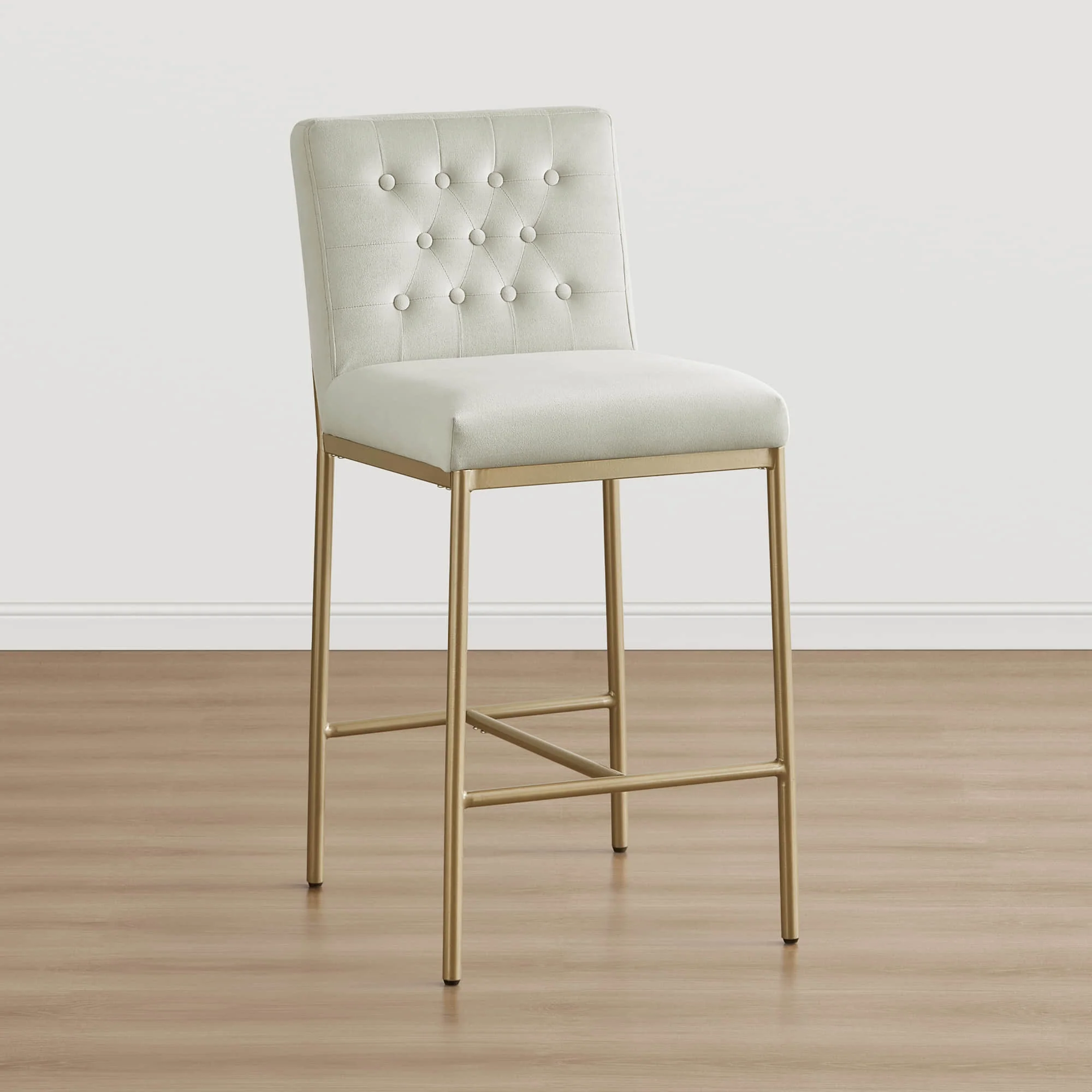 Layla Retro Tufted-design Counter Stool with Metal Base (Set of 2） - Image 9