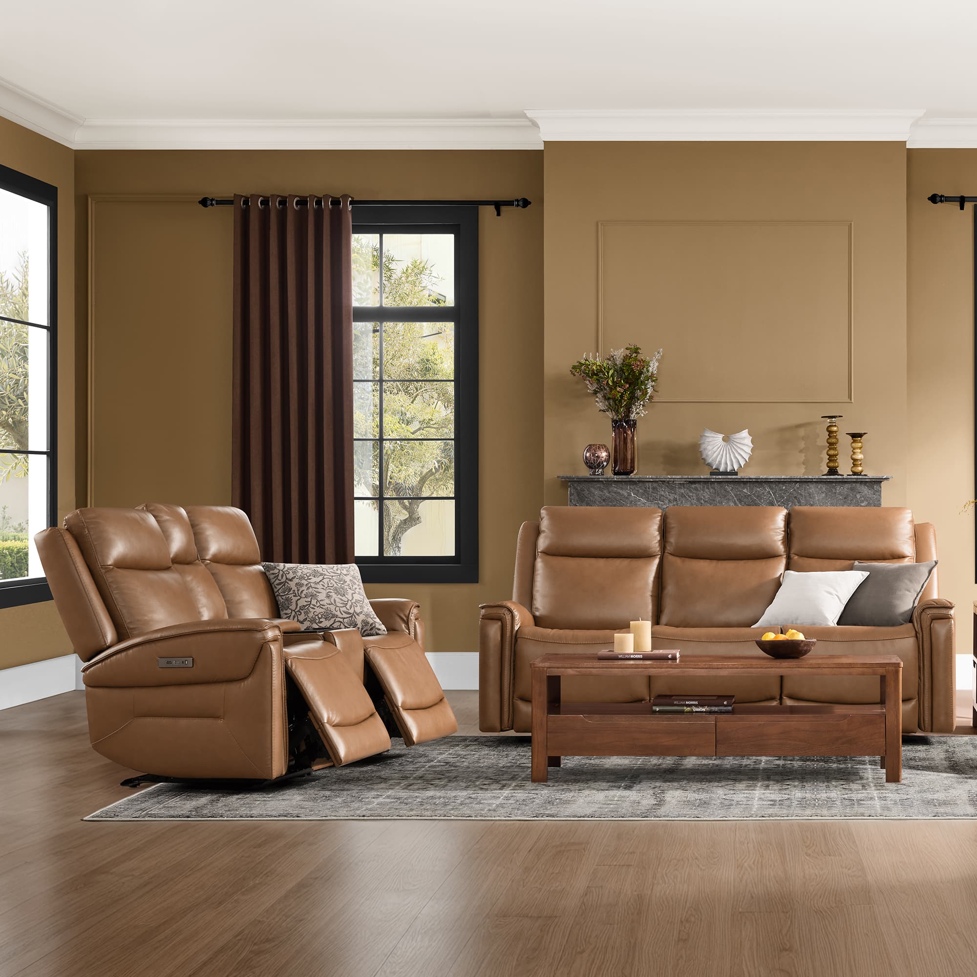 Leif Modern Top-Grain Leather Super Zero Gravity Reclining Sofa - Image 59
