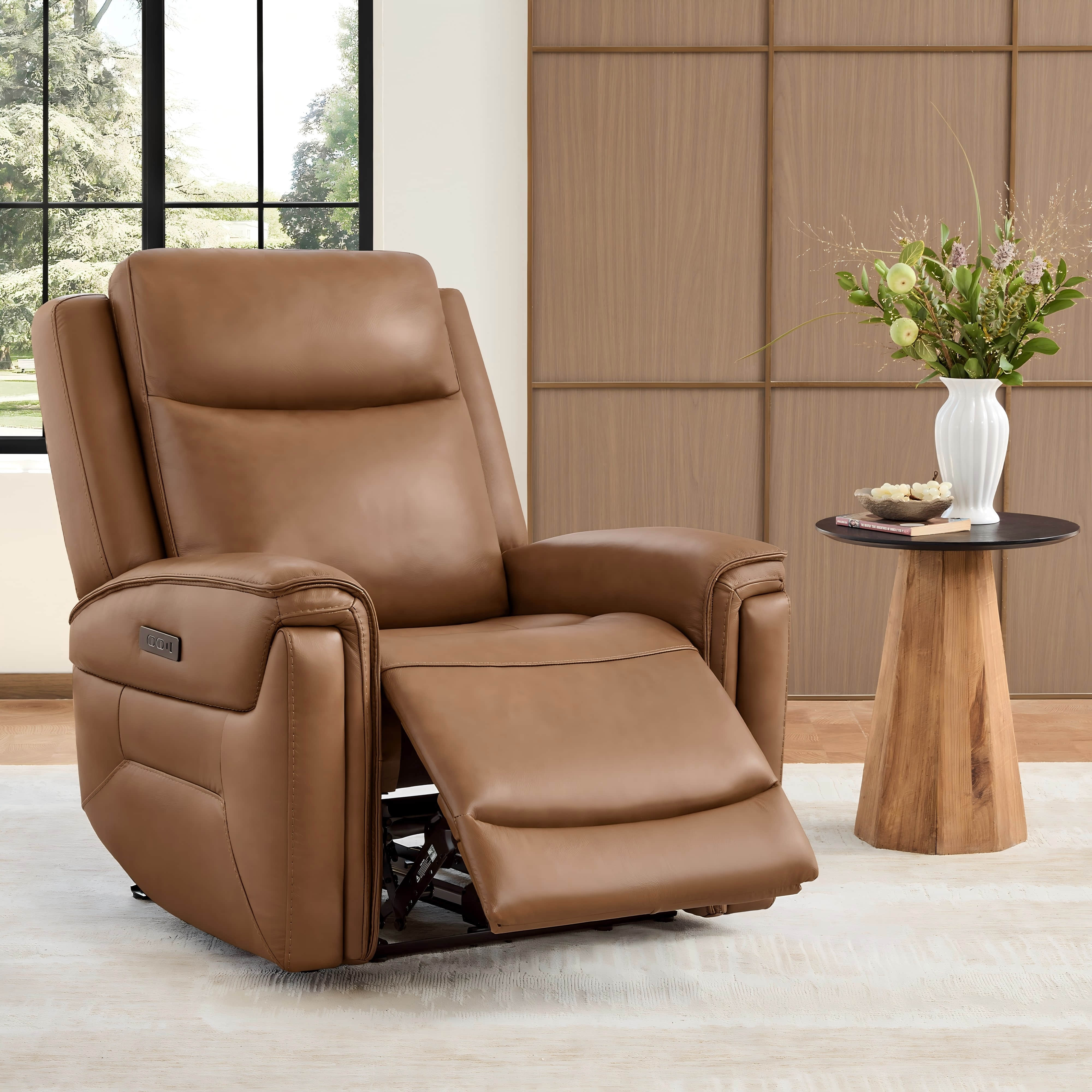 Leif Super Zero Gravity Power Leather Recliner - Image 9