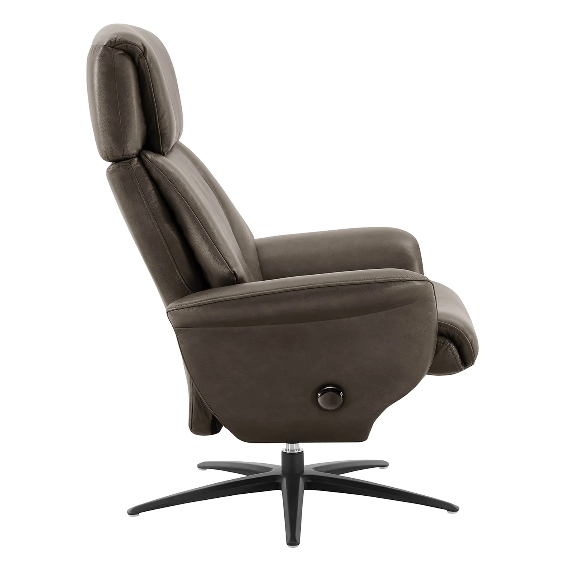 Leslie Genuine Leather Swivel Reclining Chair & Ottoman - Image 15