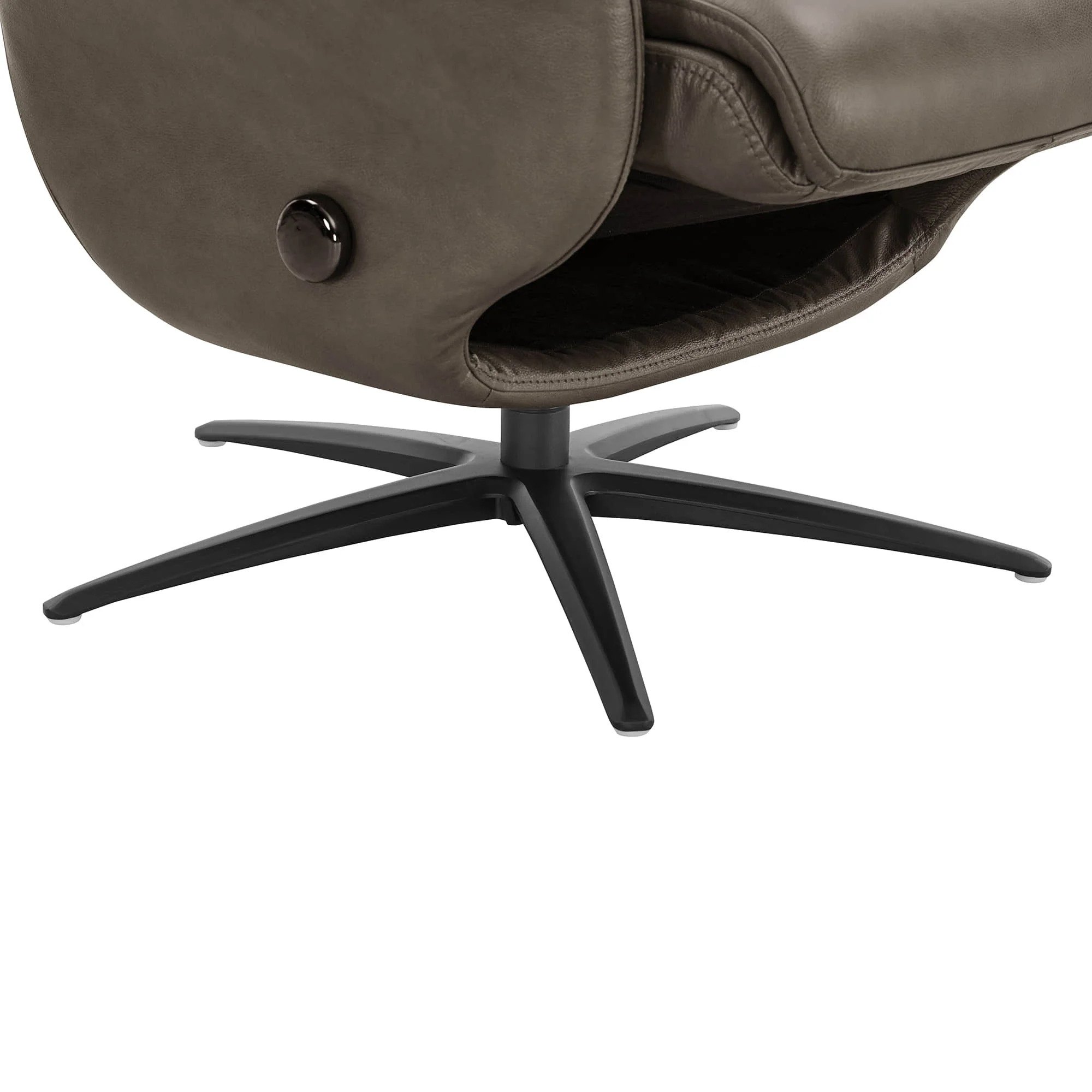 Leslie Genuine Leather Swivel Reclining Chair & Ottoman - Image 27