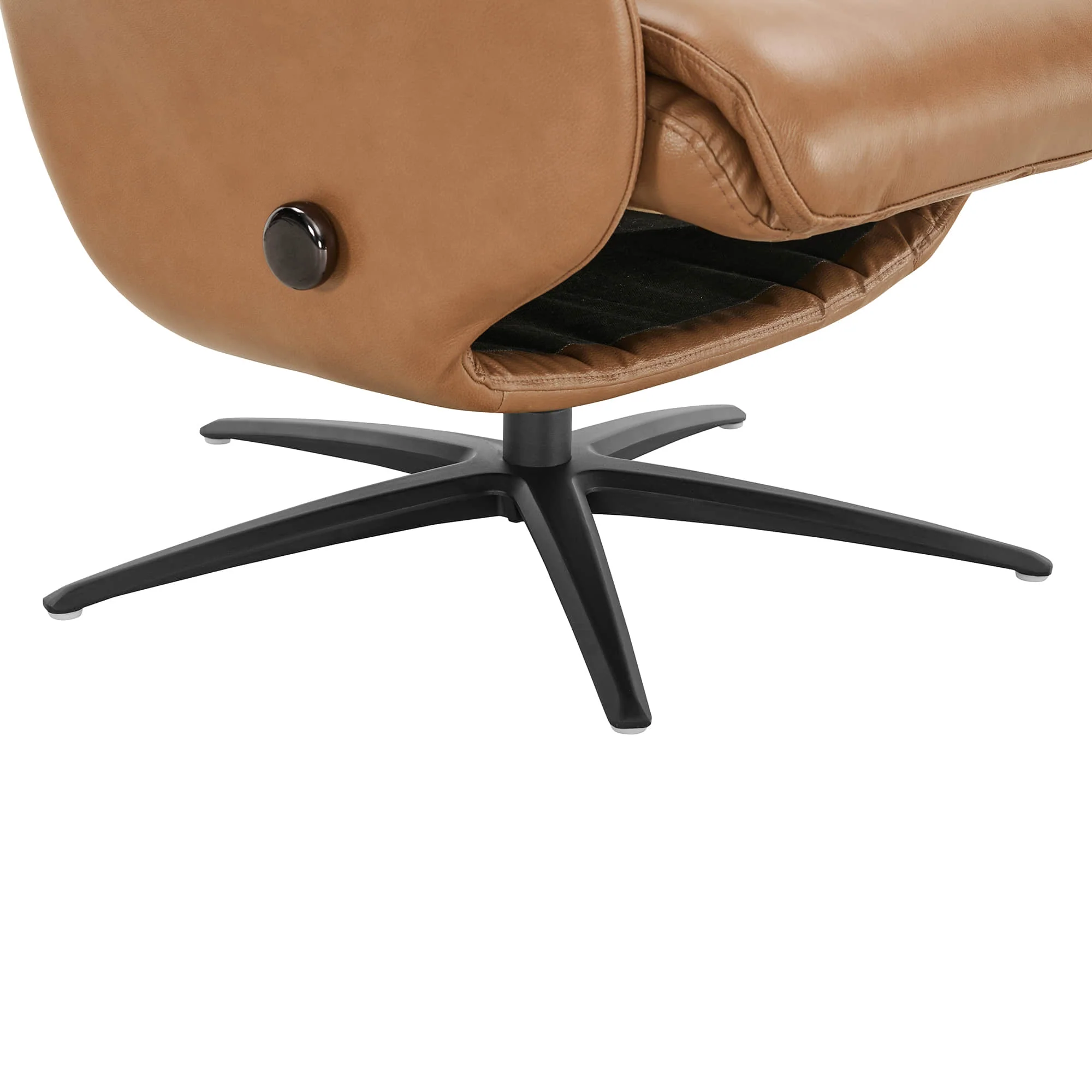 Leslie Genuine Leather Swivel Reclining Chair & Ottoman - Image 37
