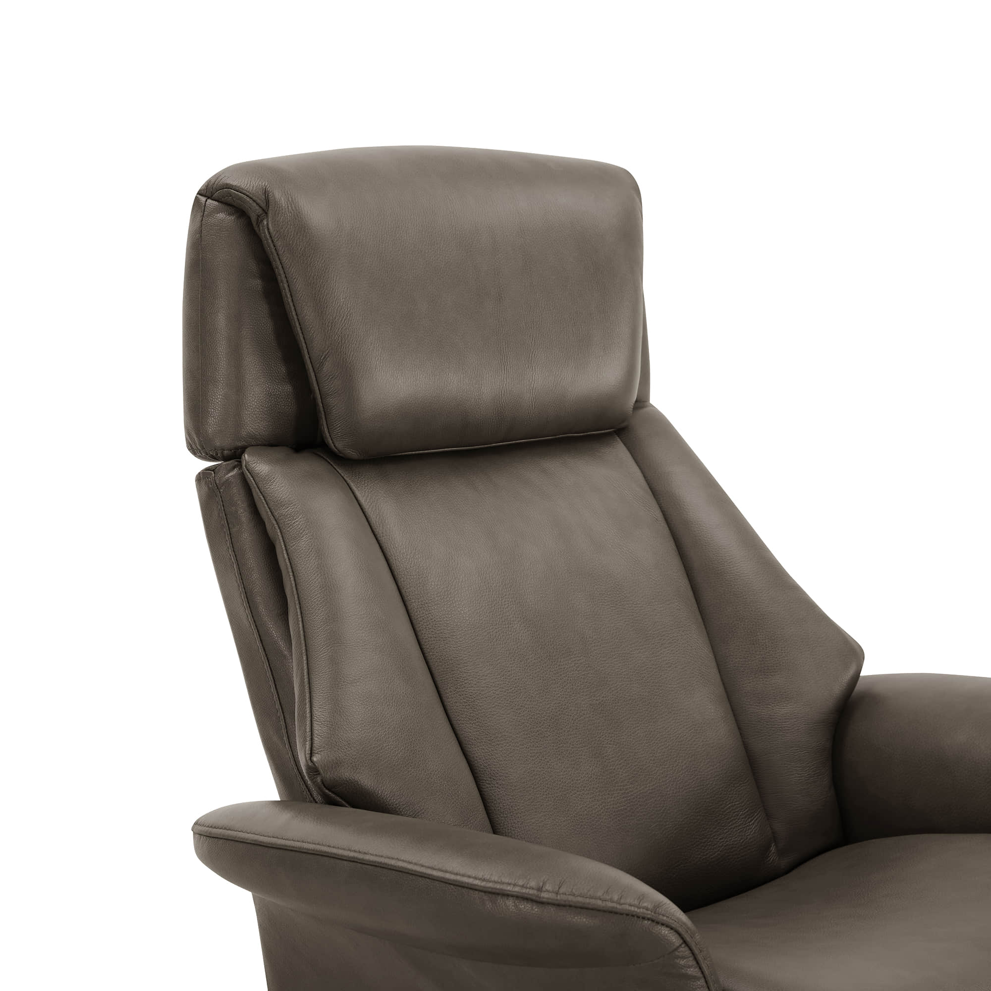 Leslie Genuine Leather Swivel Reclining Chair & Ottoman - Image 42