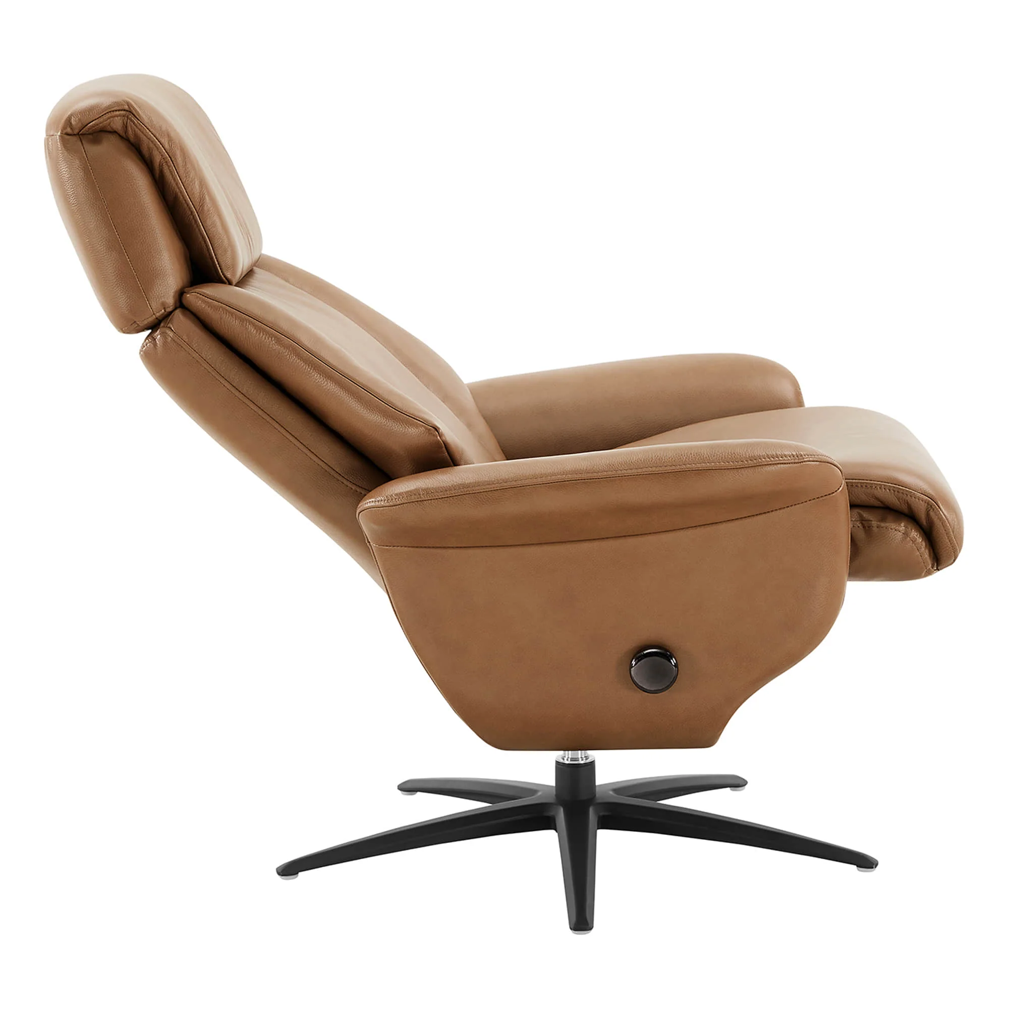 Leslie Genuine Leather Swivel Reclining Chair & Ottoman - Image 47