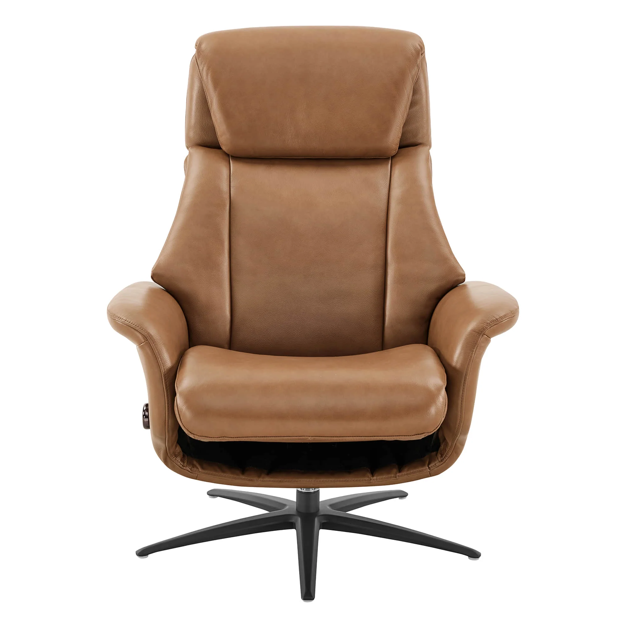 Leslie Genuine Leather Swivel Reclining Chair & Ottoman - Image 51