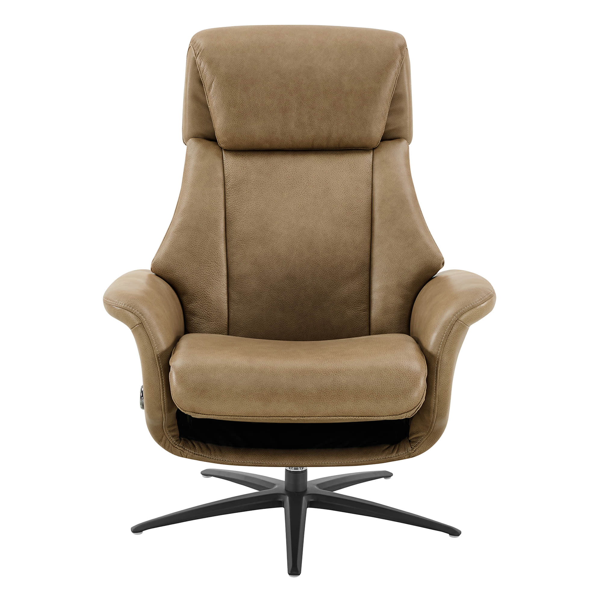 Leslie Genuine Leather Swivel Reclining Chair & Ottoman - Image 65