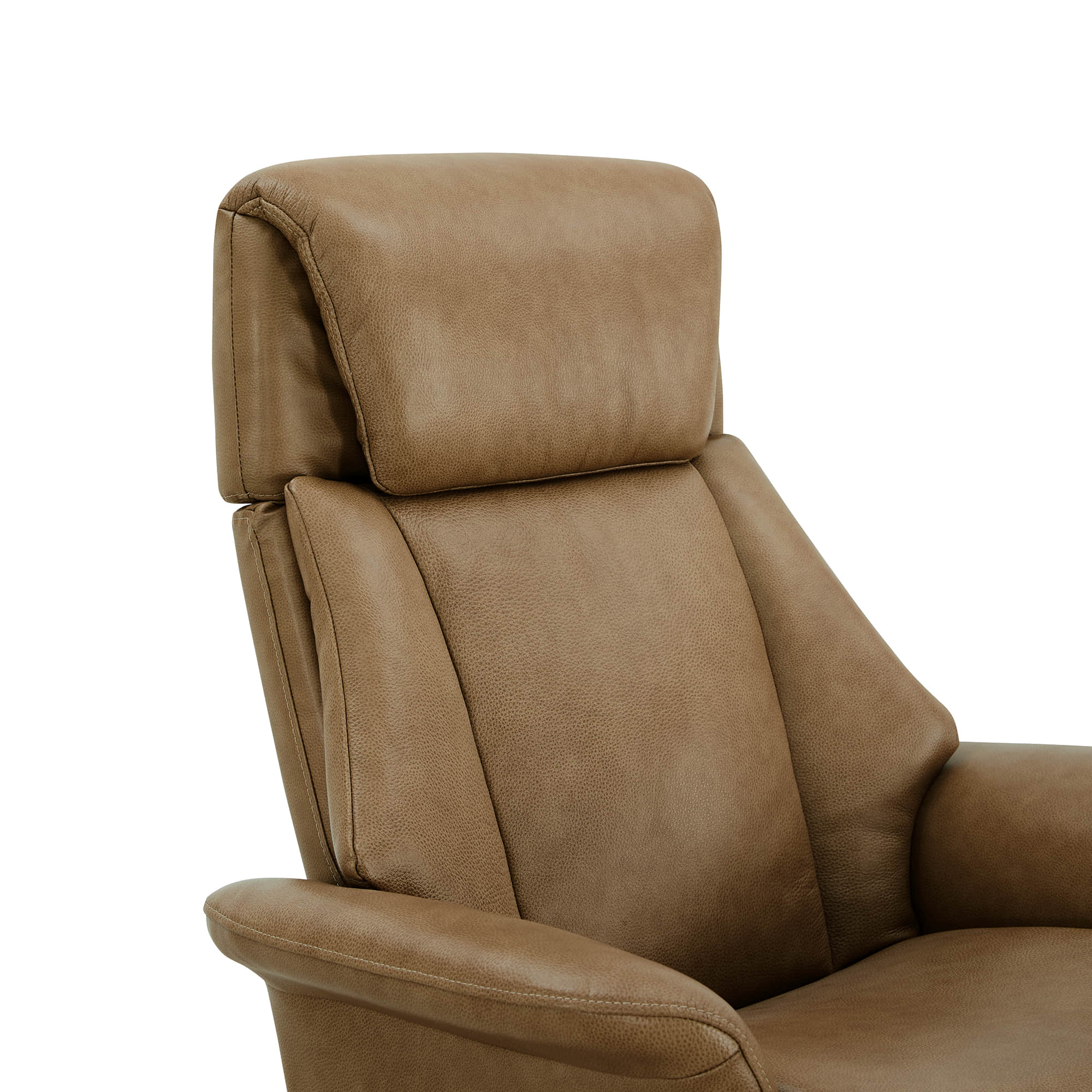 Leslie Genuine Leather Swivel Reclining Chair & Ottoman - Image 75