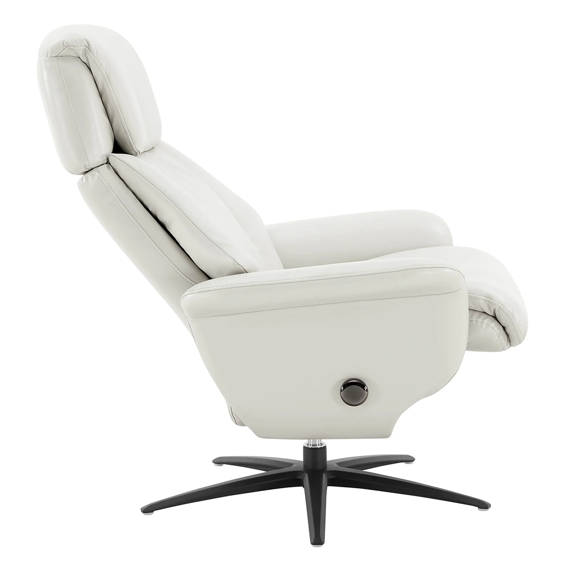 Leslie Genuine Leather Swivel Reclining Chair & Ottoman - Image 90