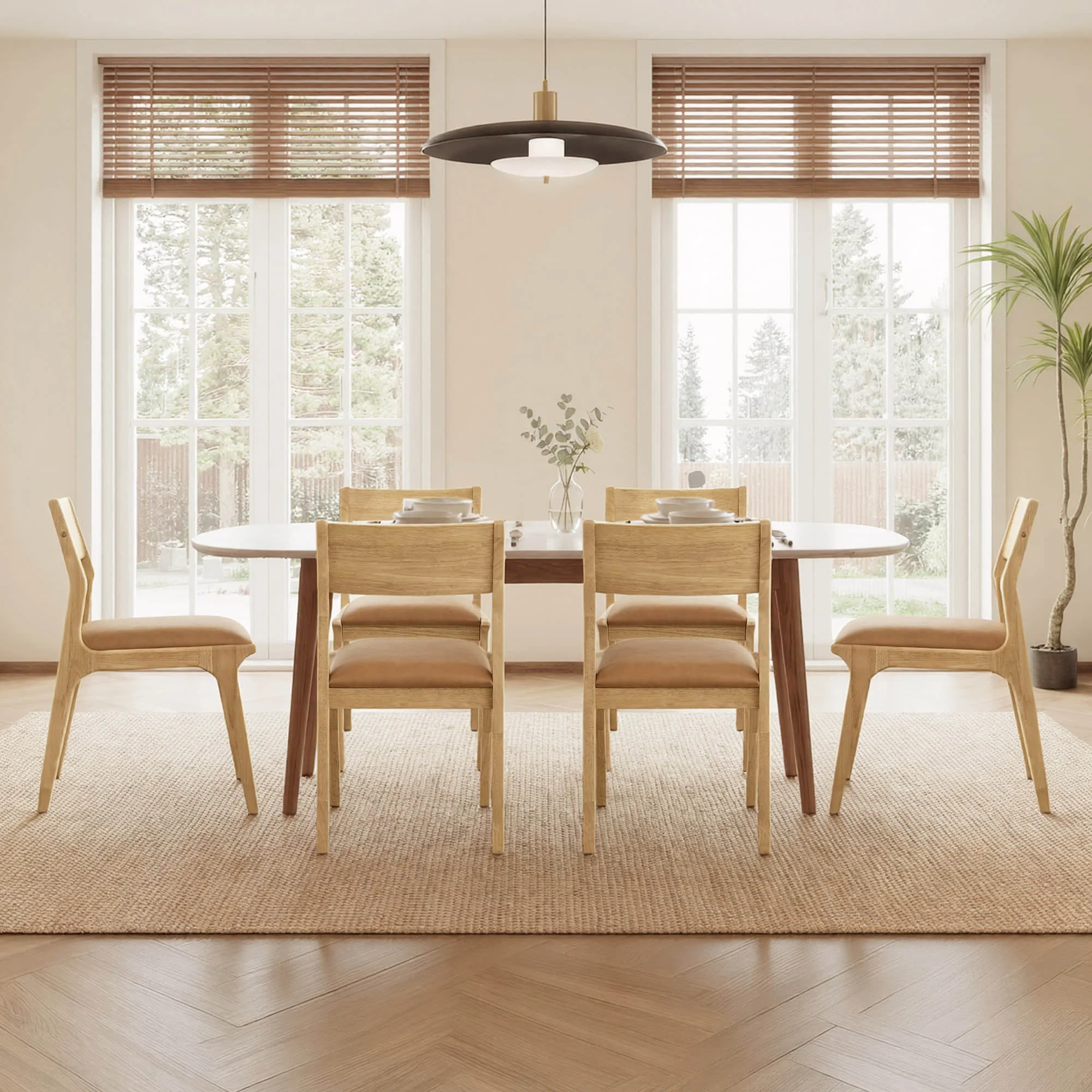 Levi Modern Solid Wood Upholstered Dining Chair (Set of 2) - Image 3