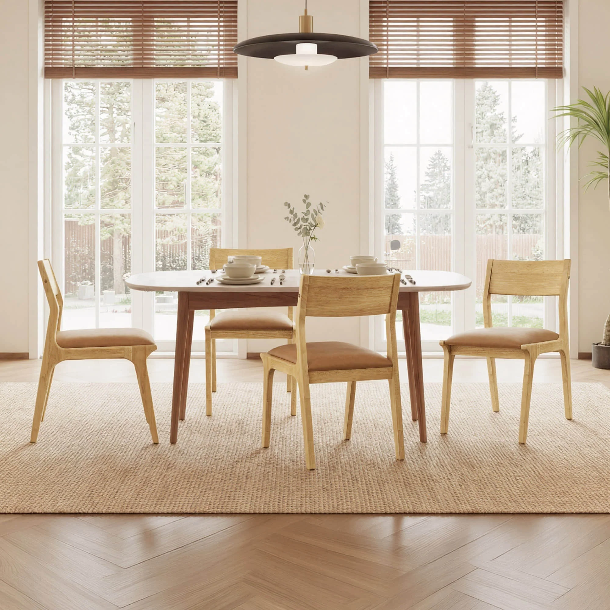 Levi Modern Solid Wood Upholstered Dining Chair (Set of 2) - Image 4