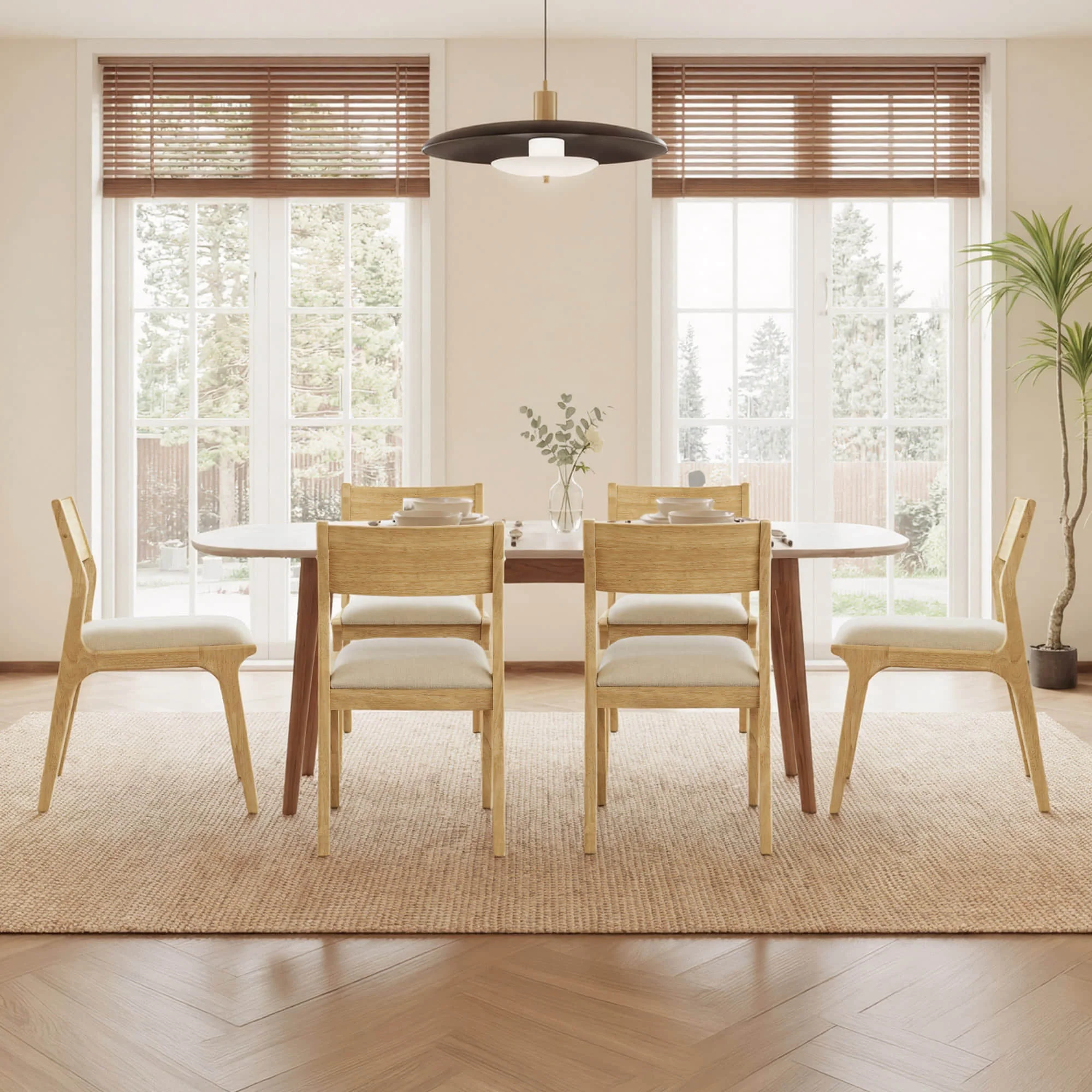 Levi Modern Solid Wood Upholstered Dining Chair (Set of 2) - Image 6