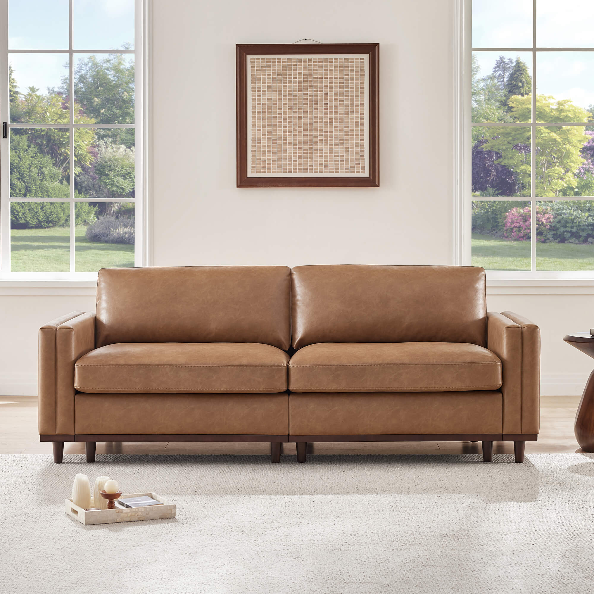 Liam 2-Piece Overstuffed Feather Wood Base Sectional Sofa - Image 17