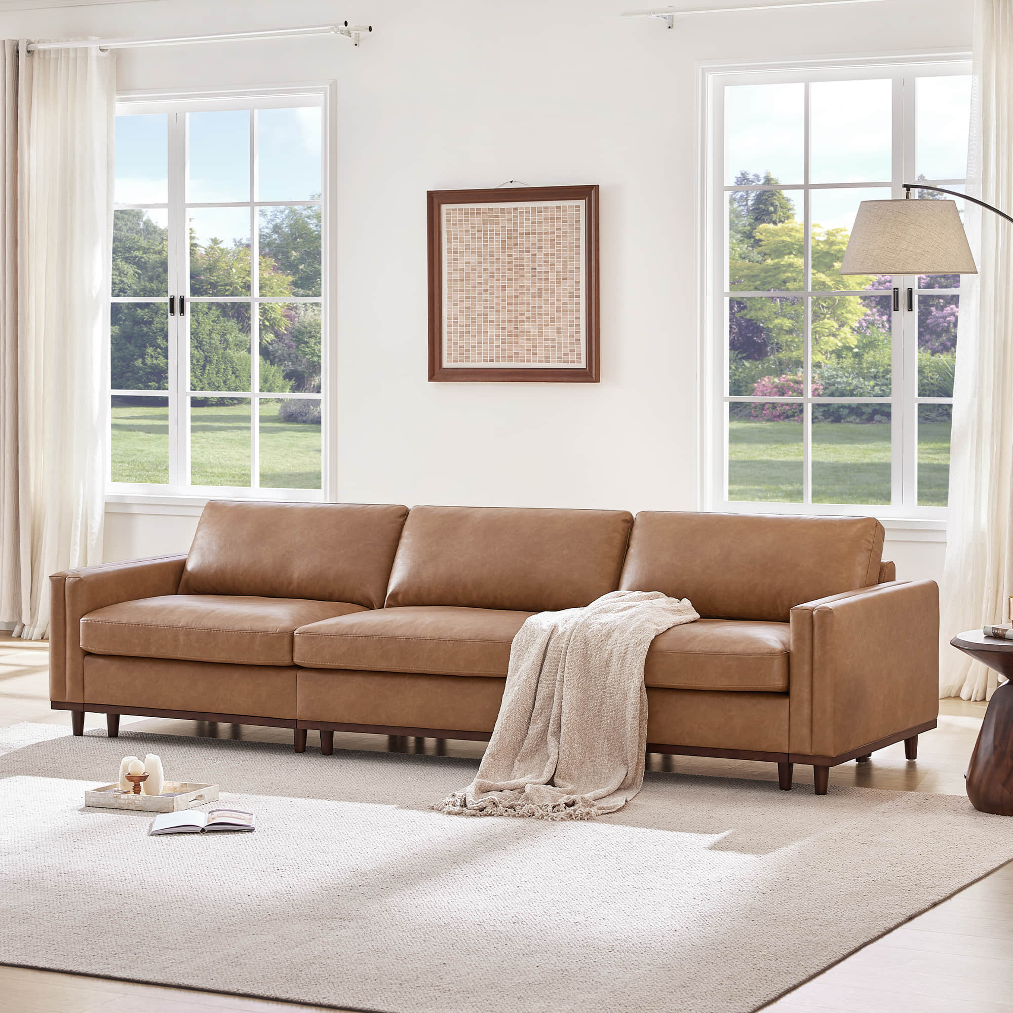 Liam 3-Piece Overstuffed Feather Wood Base Sectional Sofa - Image 54