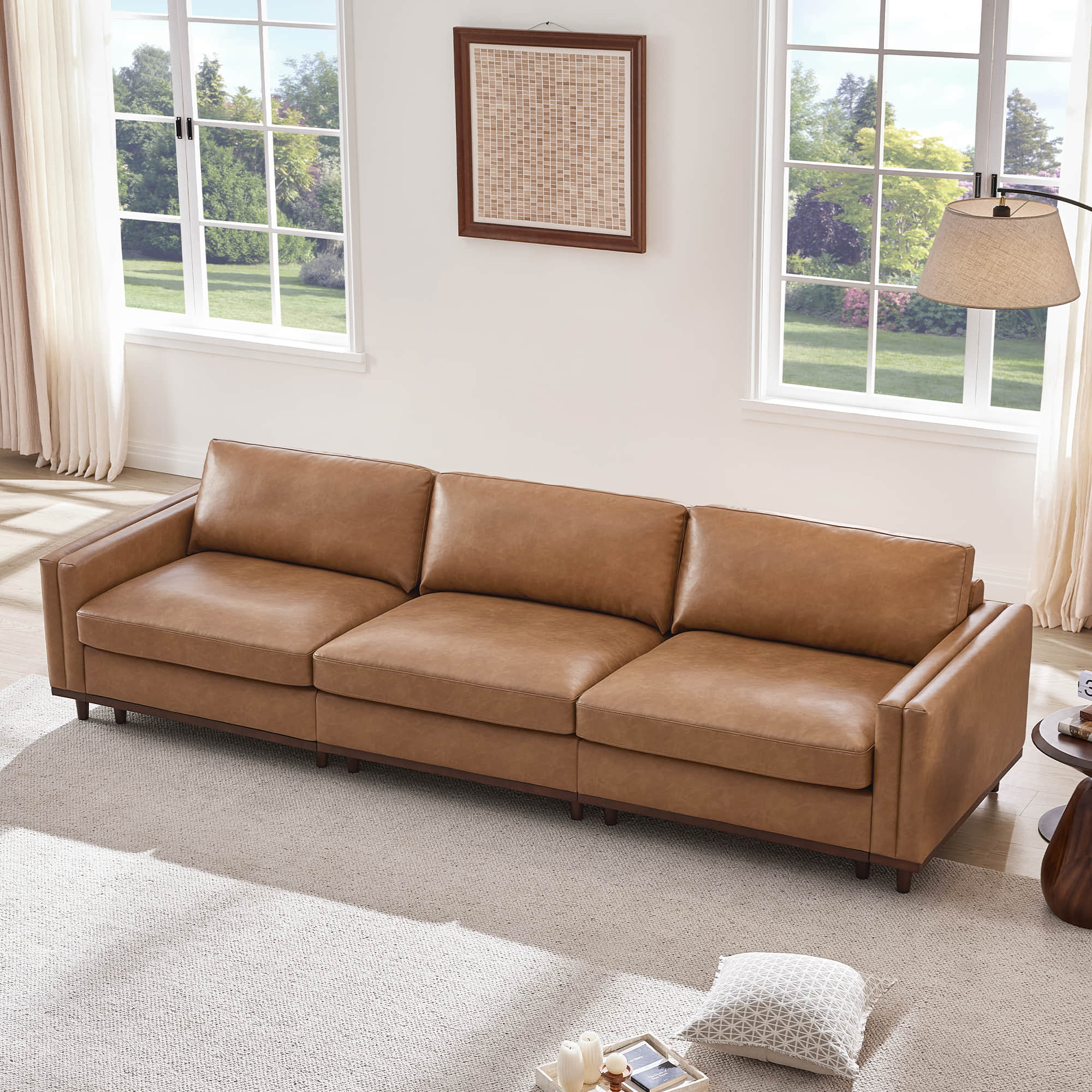 Liam 3-Piece Overstuffed Feather Wood Base Sectional Sofa - Image 56