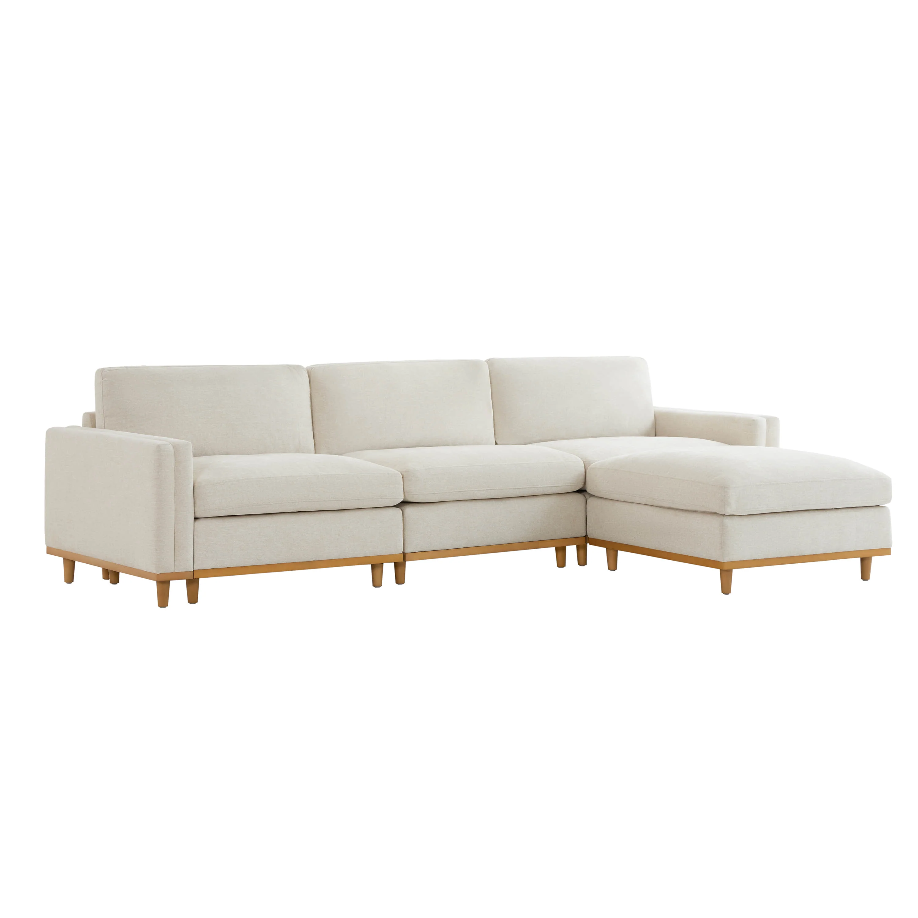 Liam 4-Piece Overstuffed Feather Wood Base Sectional Sofa - Image 13