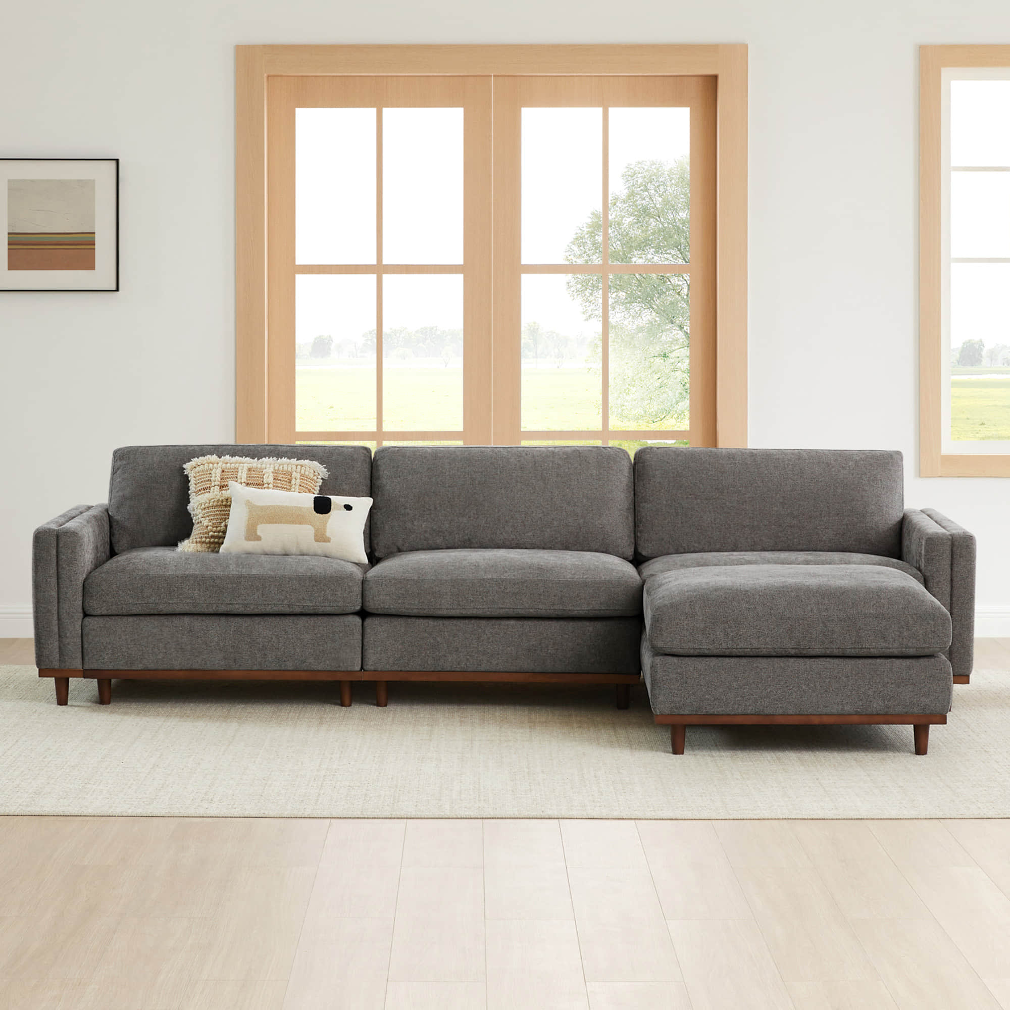 Liam 4-Piece Overstuffed Feather Wood Base Sectional Sofa - Image 40