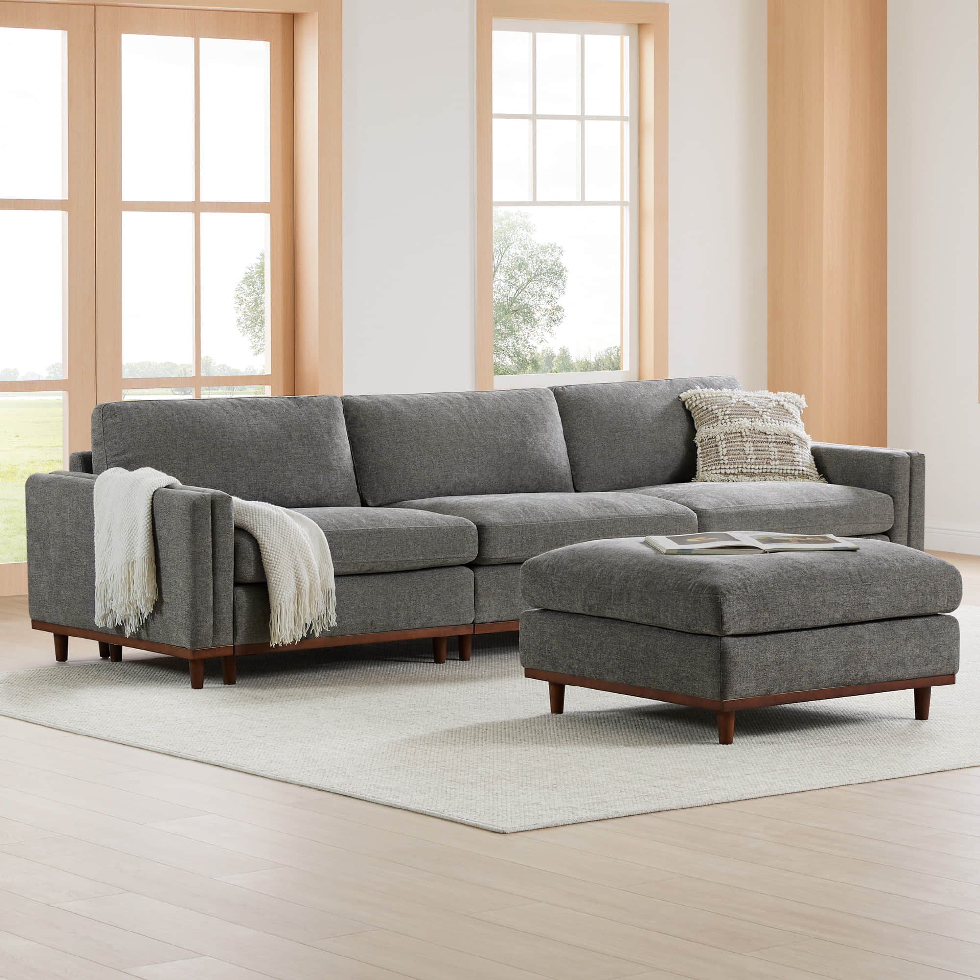 Liam 4-Piece Overstuffed Feather Wood Base Sectional Sofa - Image 41