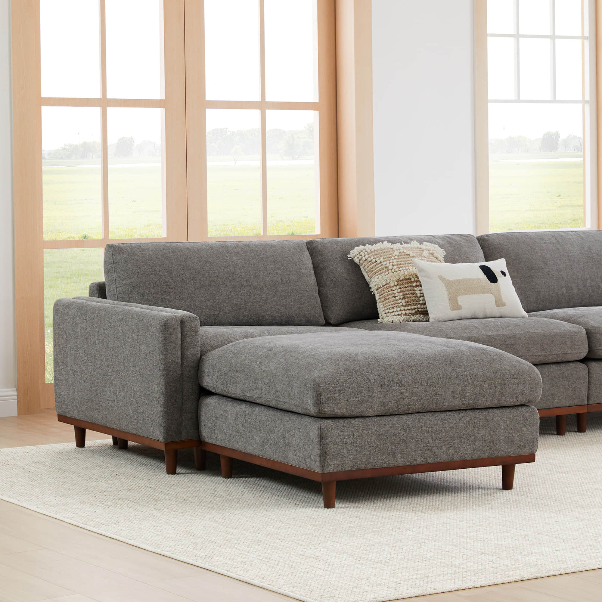 Liam 4-Piece Overstuffed Feather Wood Base Sectional Sofa - Image 42