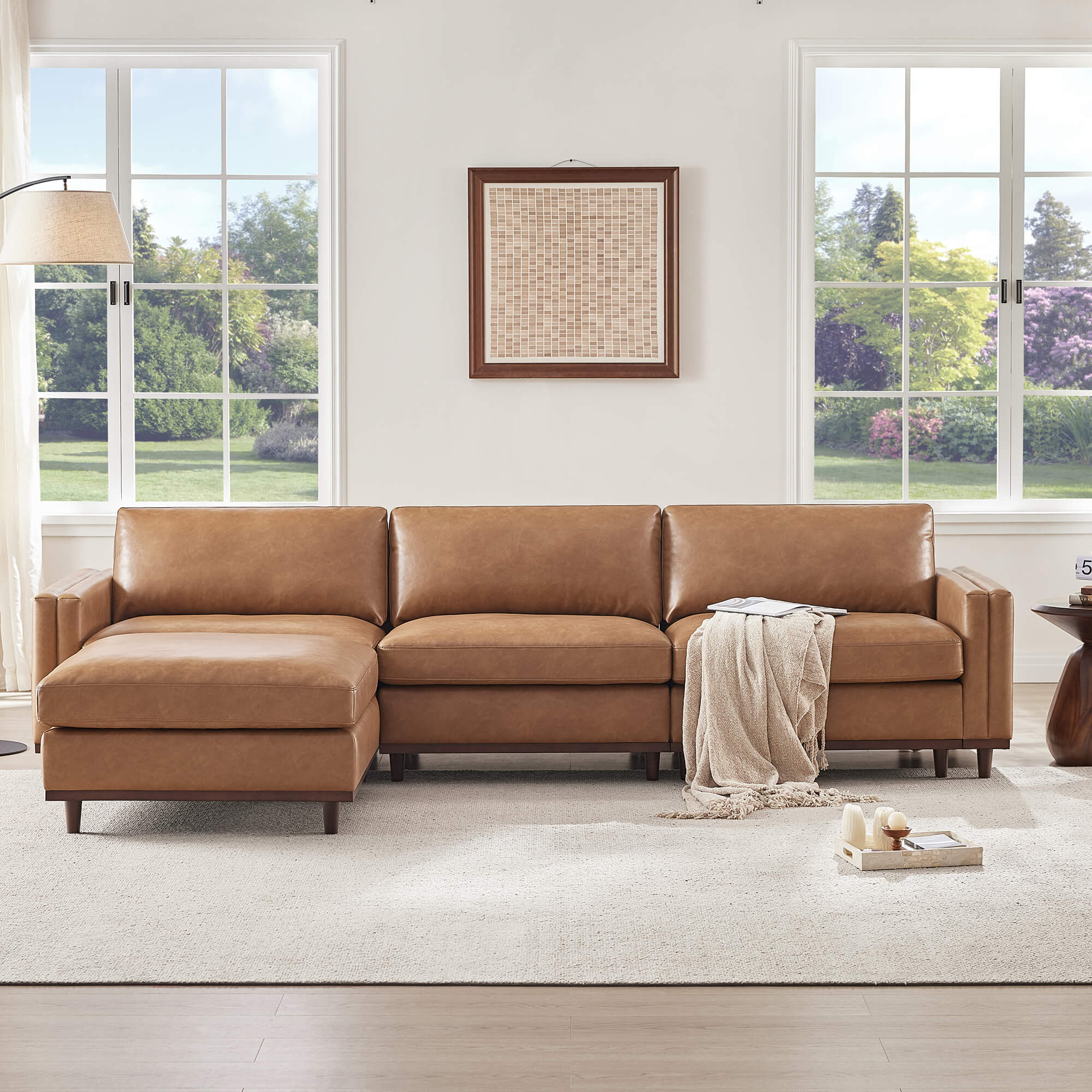 Liam 4-Piece Overstuffed Feather Wood Base Sectional Sofa - Image 81