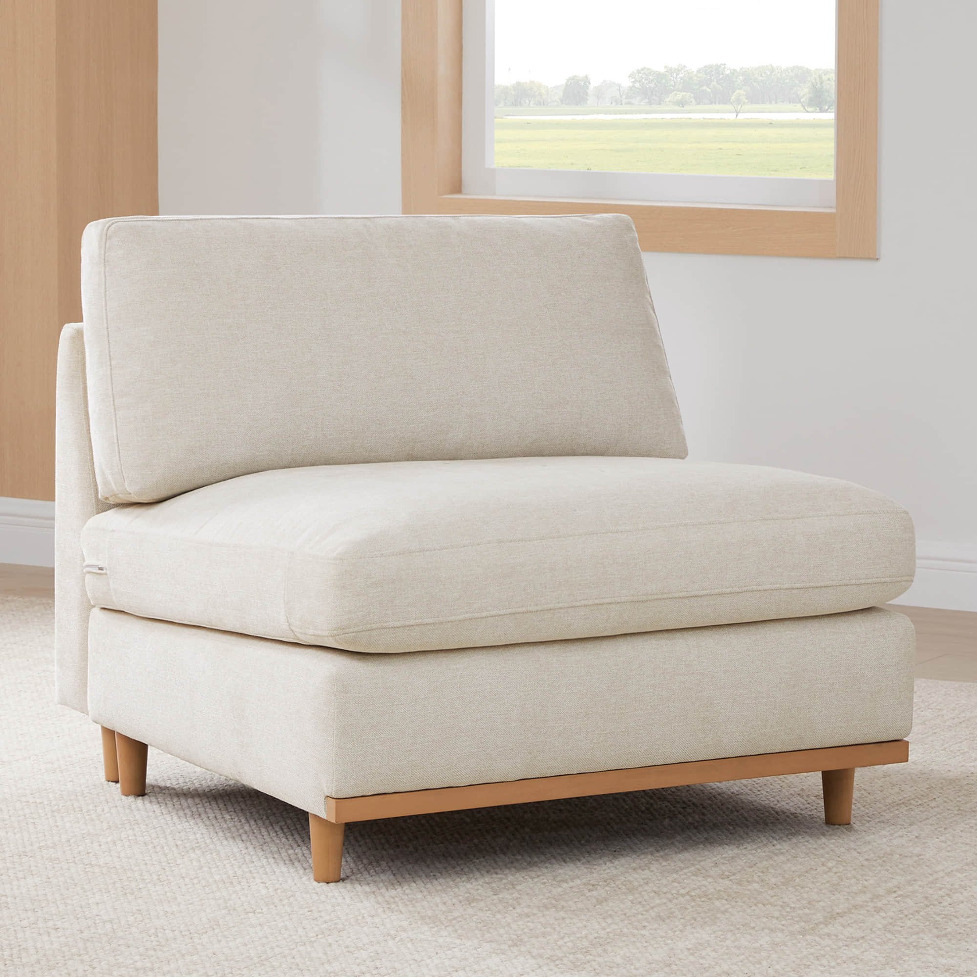 Liam 4-Piece Overstuffed Feather Wood Base Sectional Sofa - Image 11