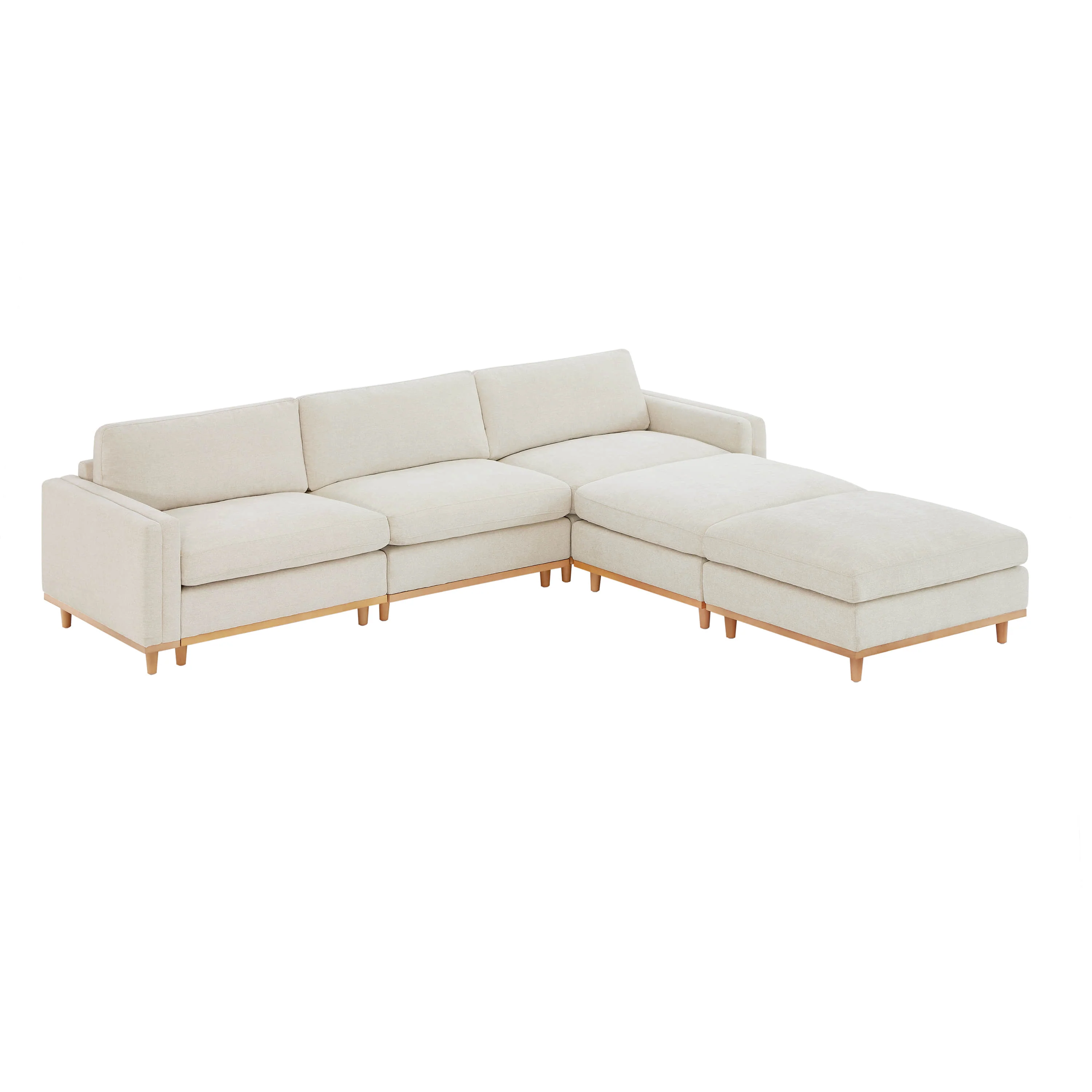 Liam 5-Piece Overstuffed Feather Wood Base Sectional Sofa - Image 12