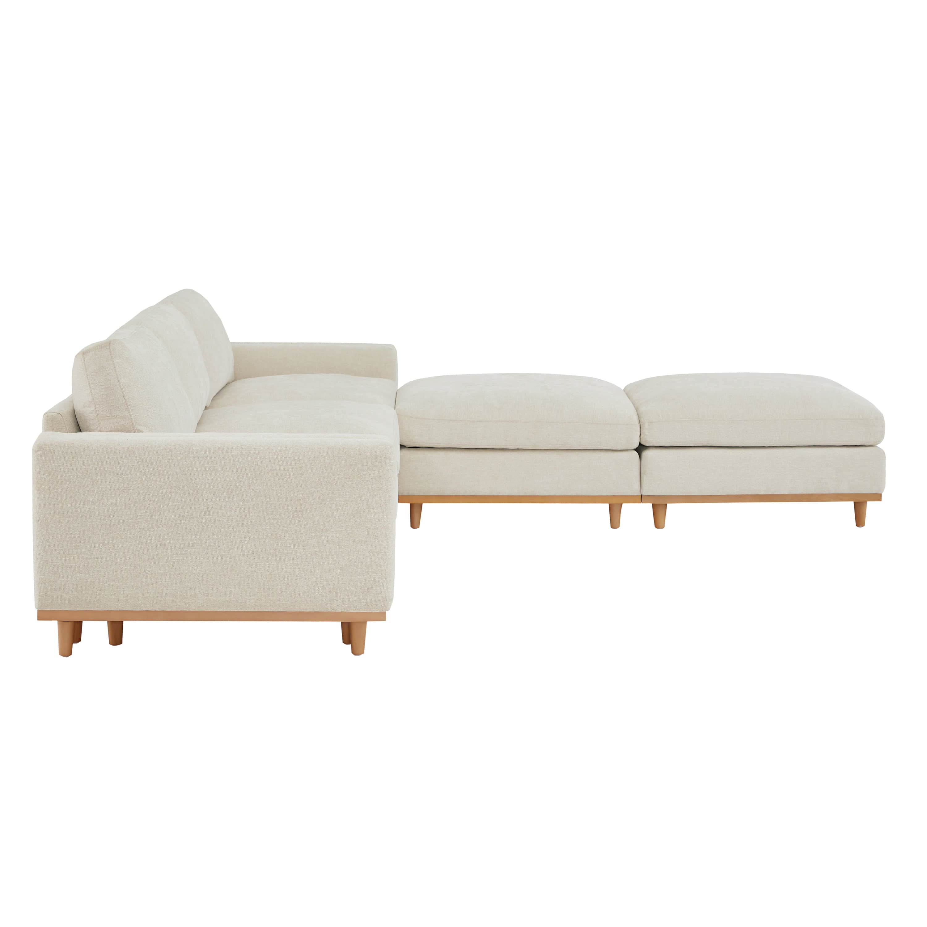 Liam 5-Piece Overstuffed Feather Wood Base Sectional Sofa - Image 13
