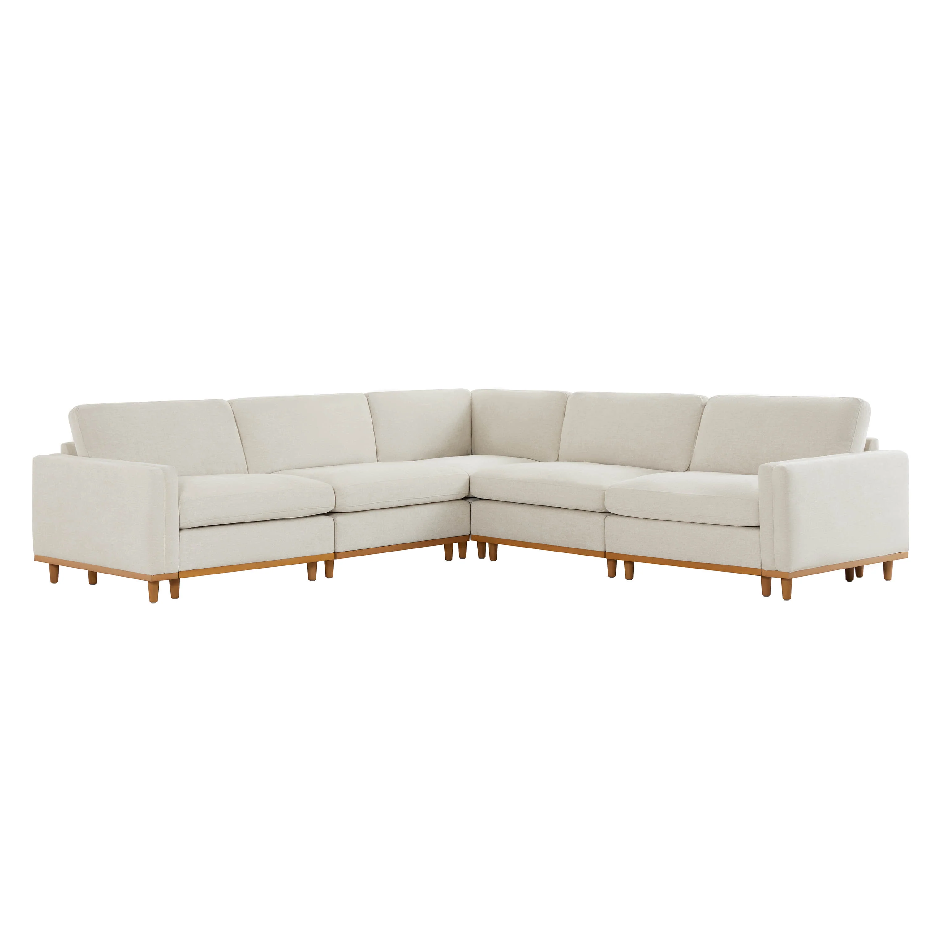 Liam 5-Piece Overstuffed Feather Wood Base Sectional Sofa - Image 22