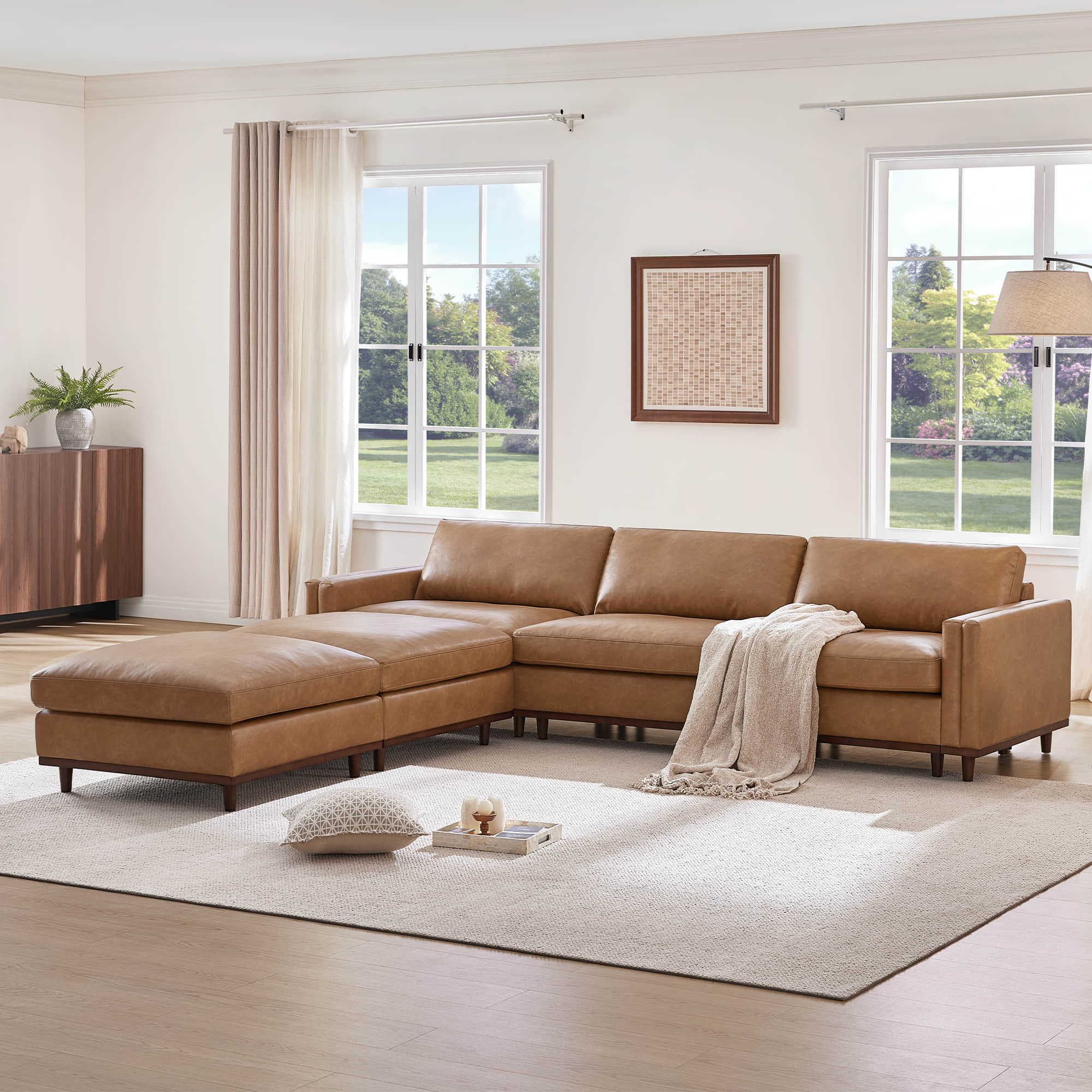 Liam 5-Piece Overstuffed Feather Wood Base Sectional Sofa - Image 80