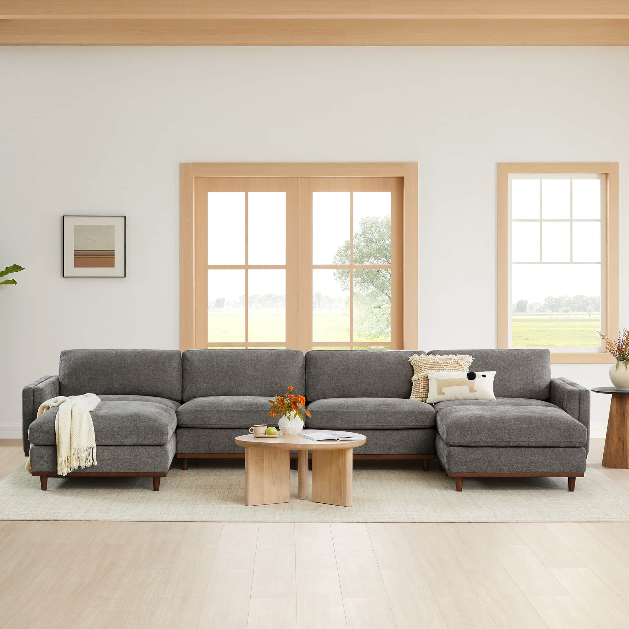 Liam 6-Piece Overstuffed Feather Wood Base Sectional Sofa - Image 30