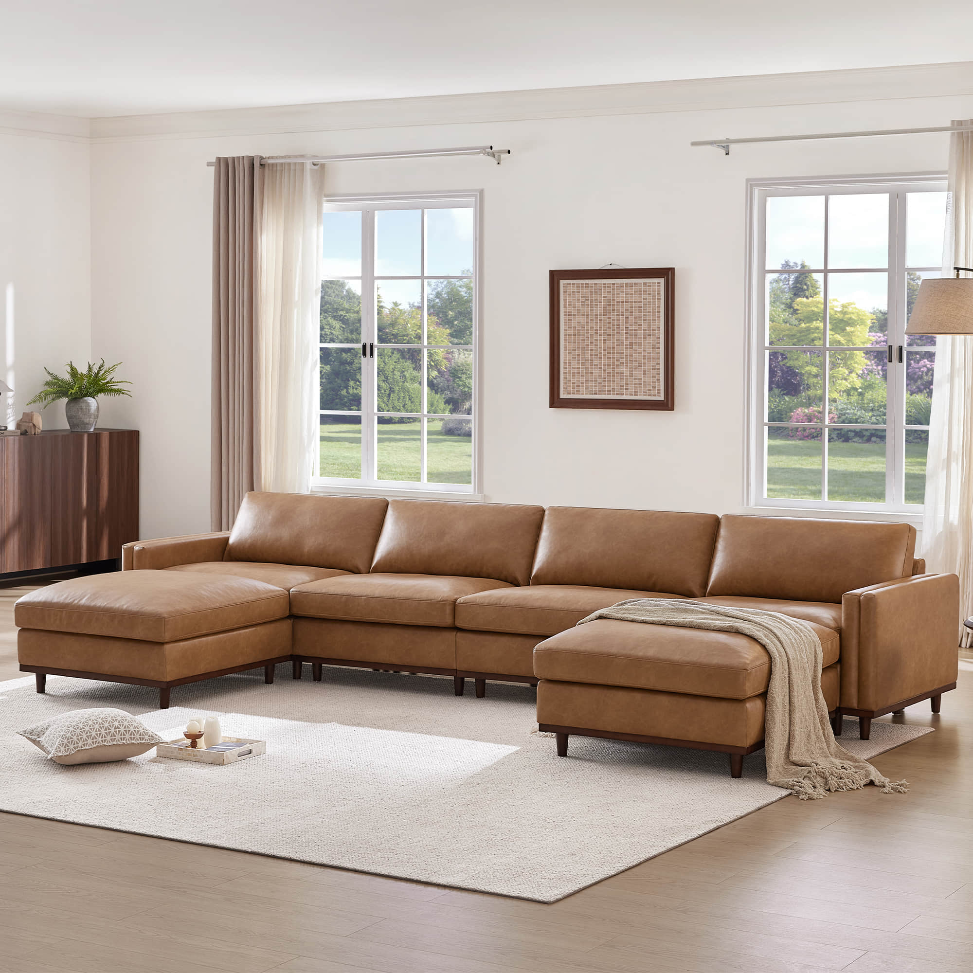 Liam 6-Piece Overstuffed Feather Wood Base Sectional Sofa - Image 54