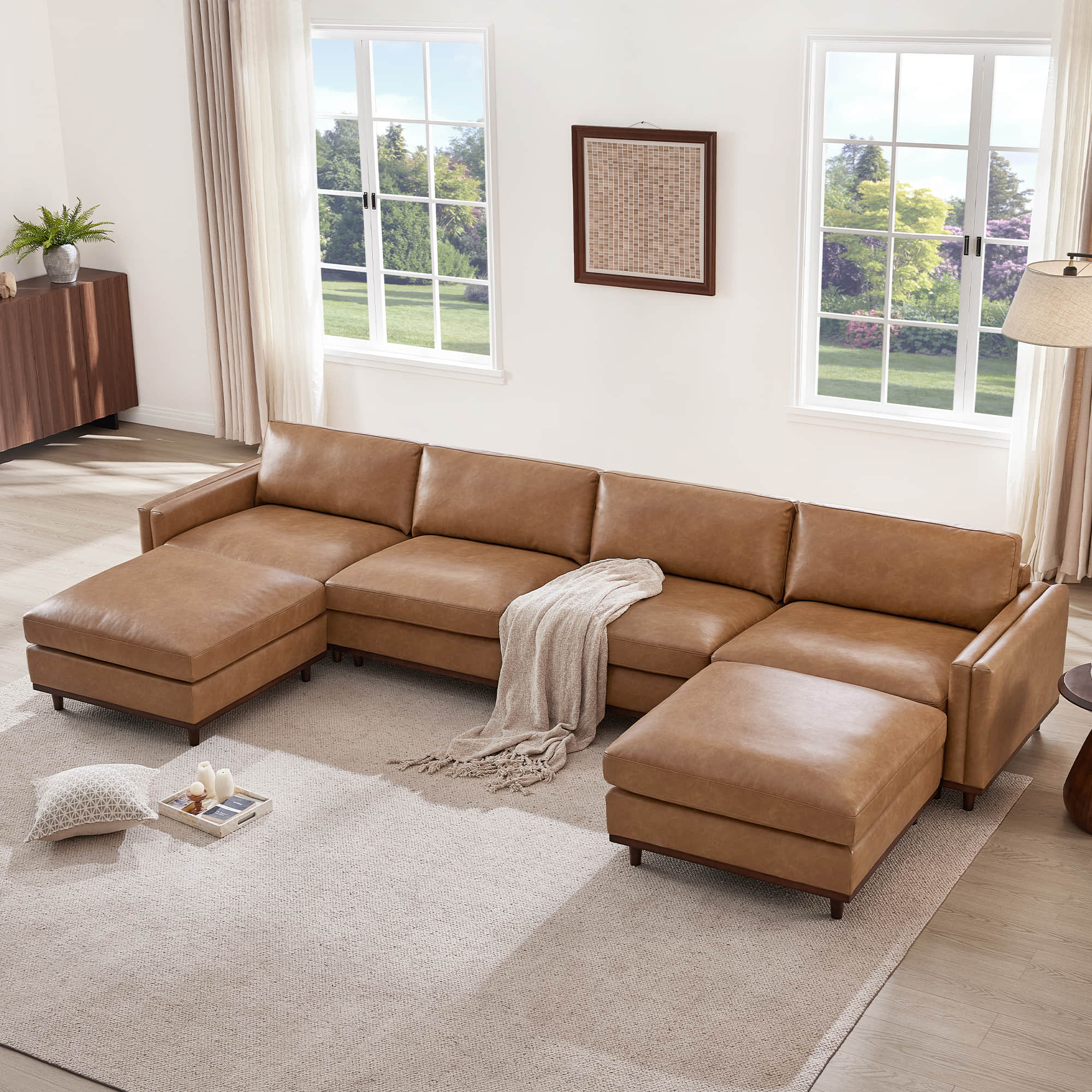 Liam 6-Piece Overstuffed Feather Wood Base Sectional Sofa - Image 55
