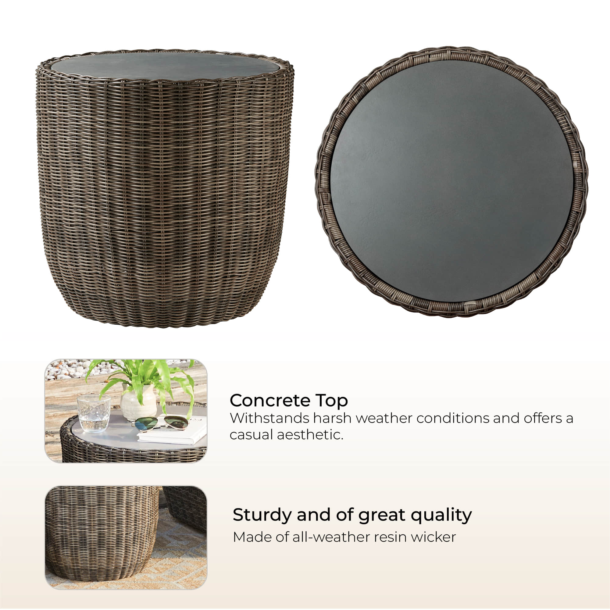 Liana Rattan Outdoor Side Table - Image 4