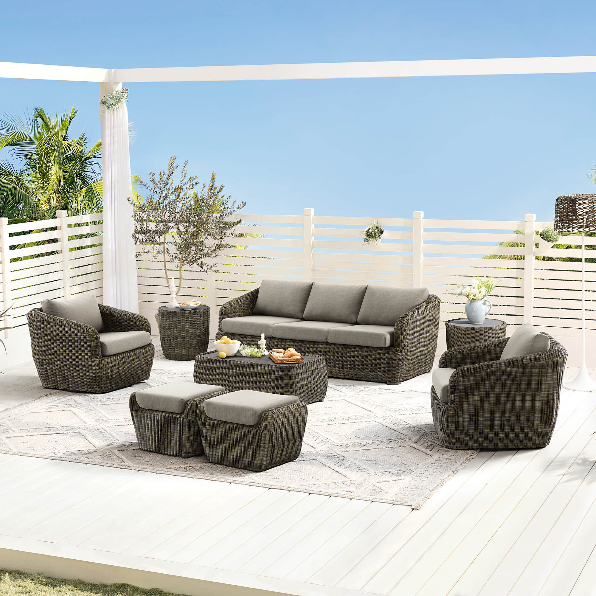 Liana Wicker Outdoor  5 Seats Sofa Set - Image 22
