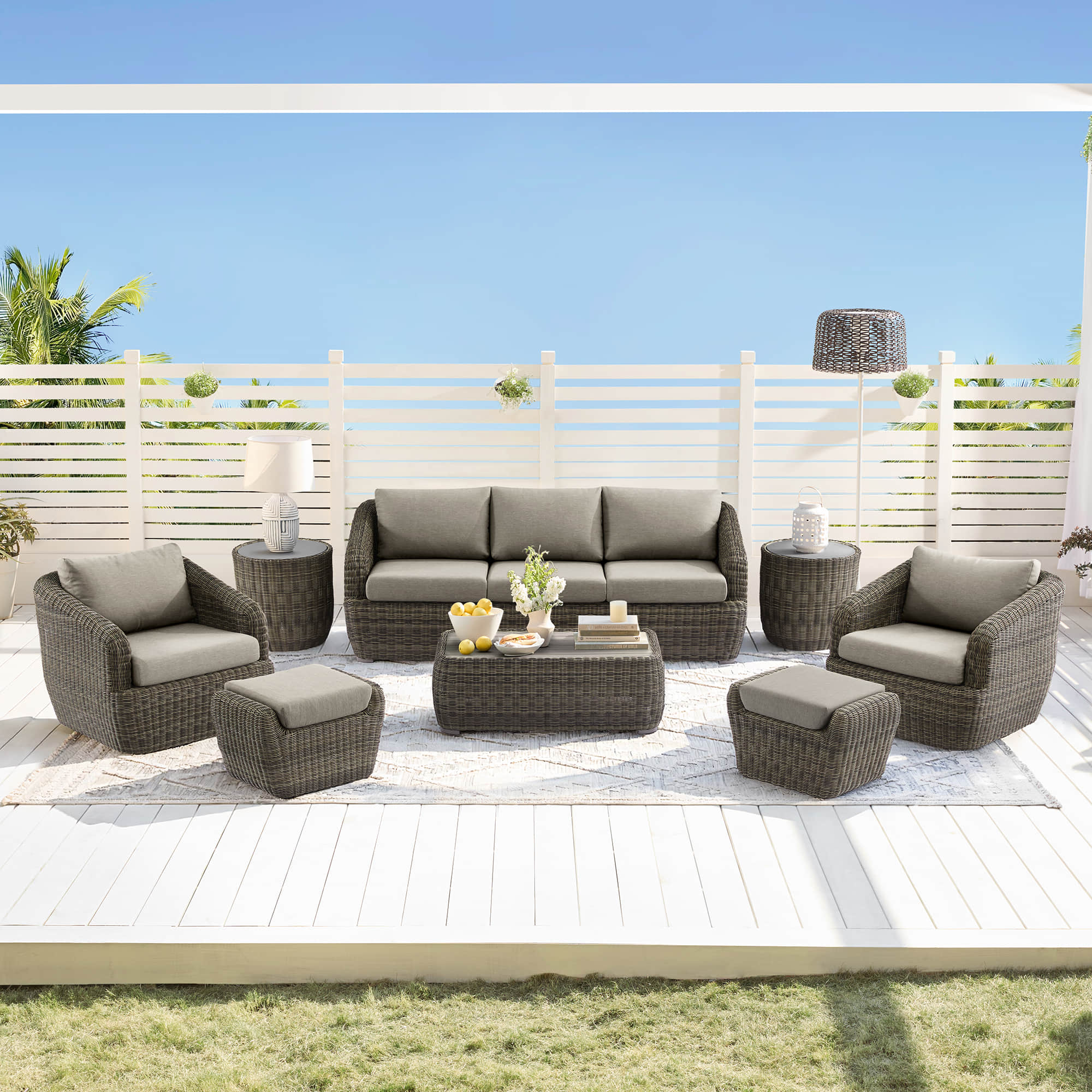 Liana Wicker Outdoor  5 Seats Sofa Set - Image 25