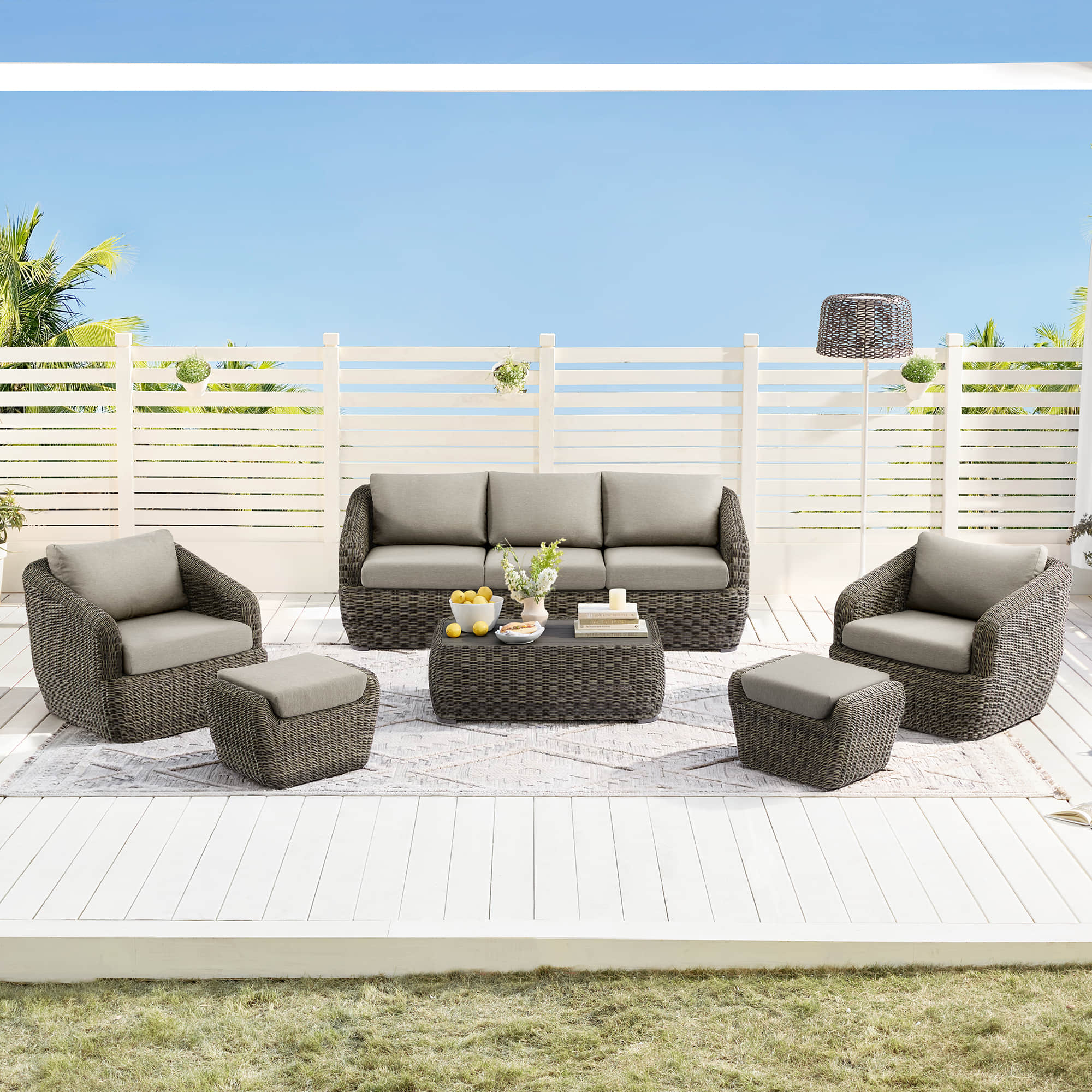 Liana Wicker Outdoor  5 Seats Sofa Set - Image 26