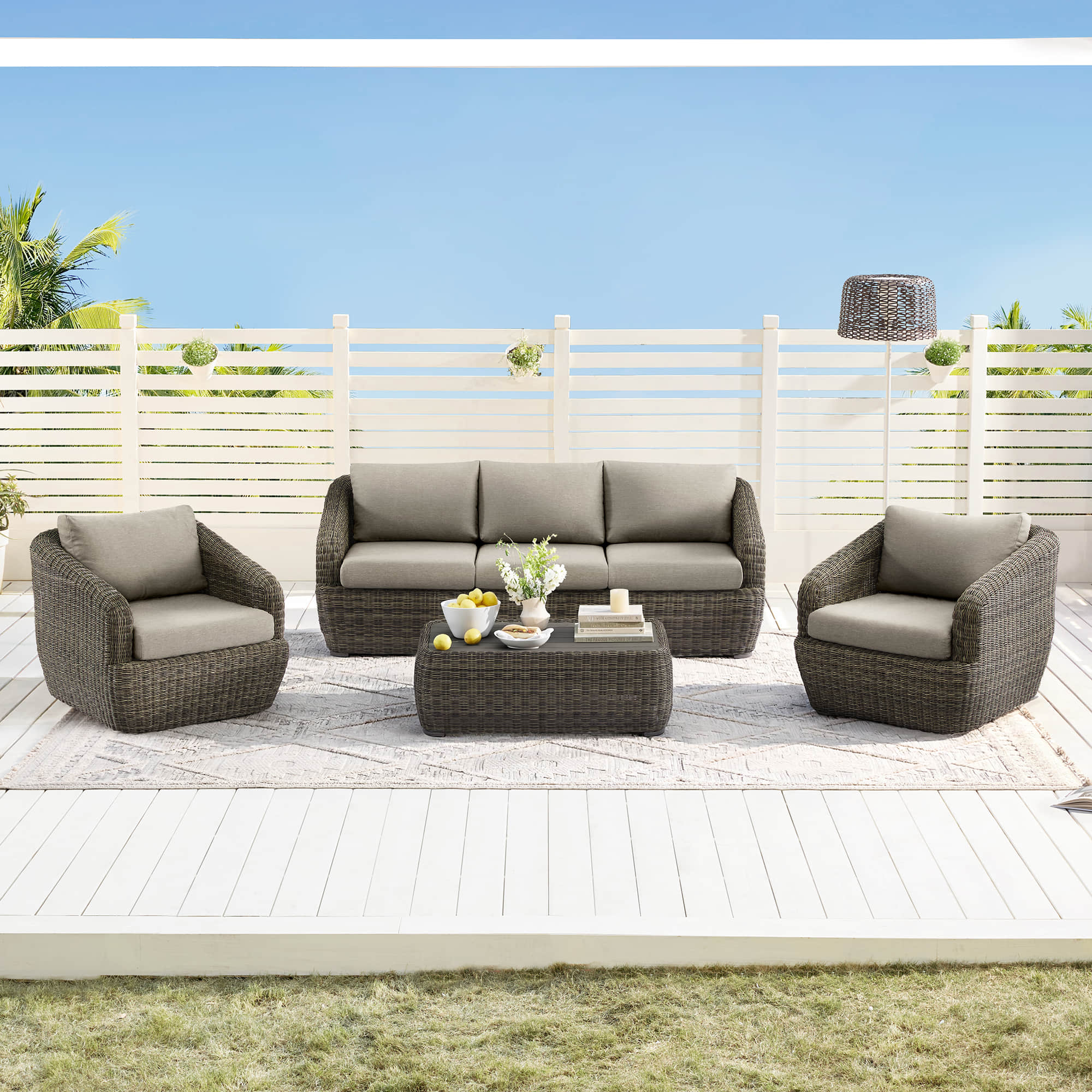 Liana Wicker Outdoor  5 Seats Sofa Set - Image 27