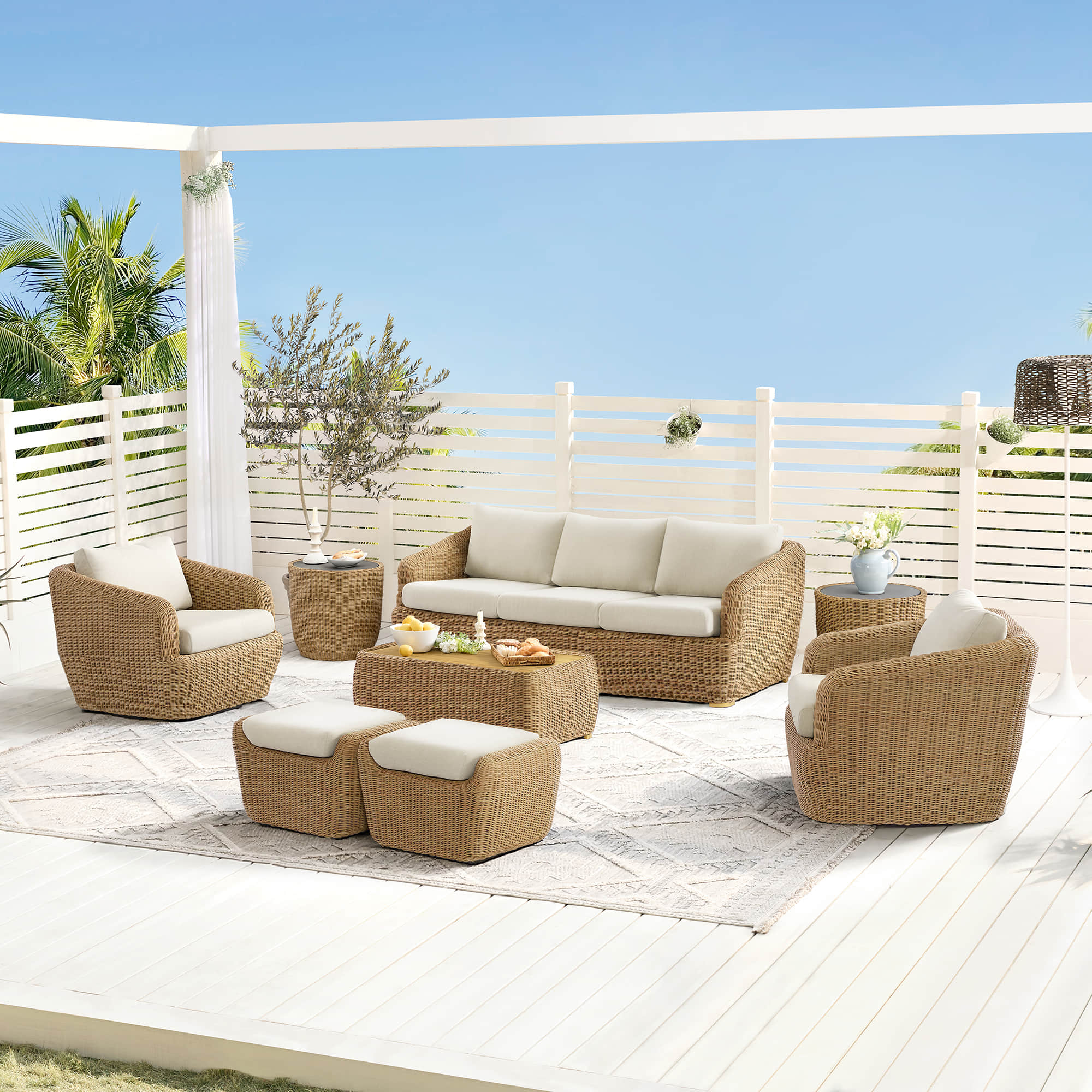 Liana Wicker Outdoor  5 Seats Sofa Set - Image 5