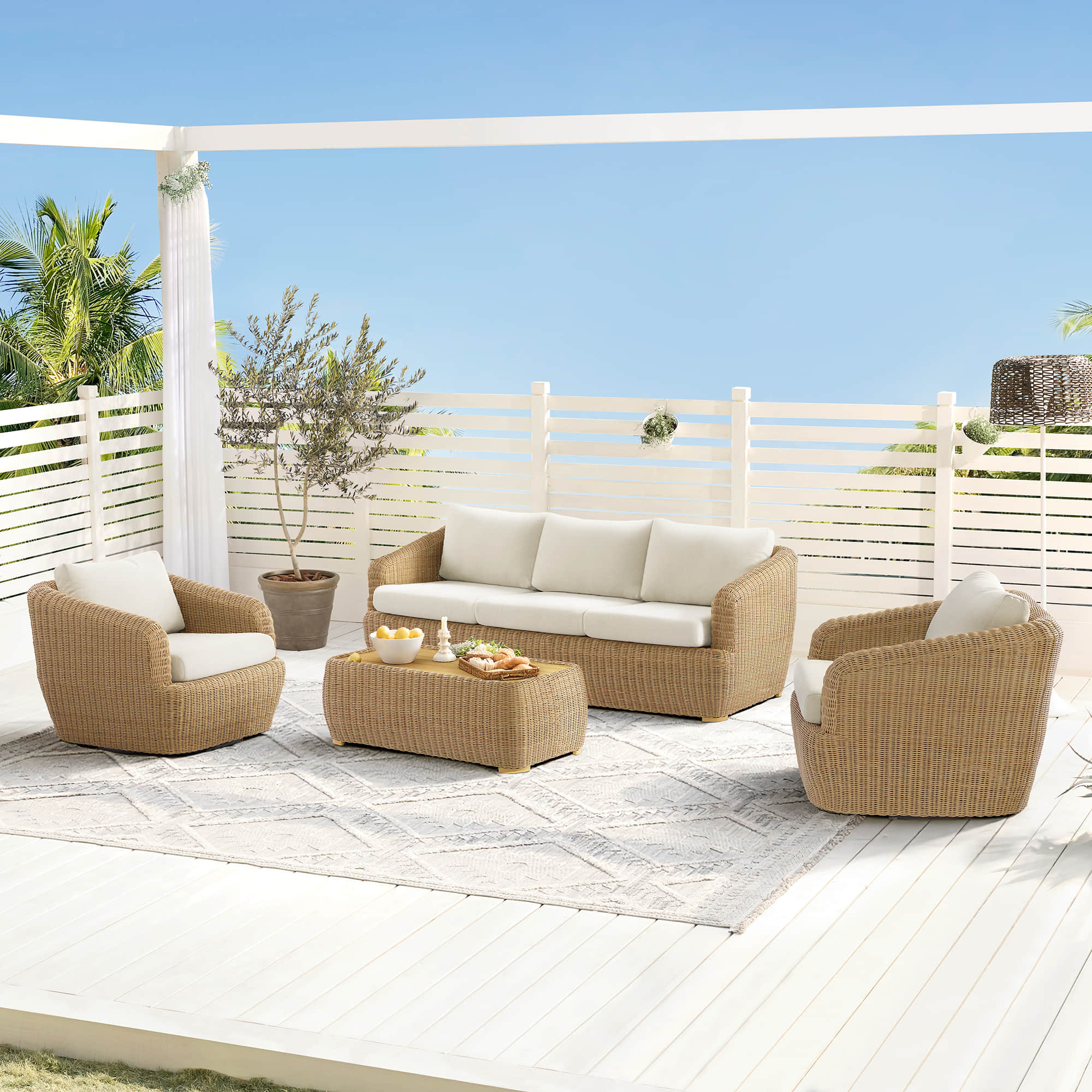 Liana Wicker Outdoor  5 Seats Sofa Set - Image 7