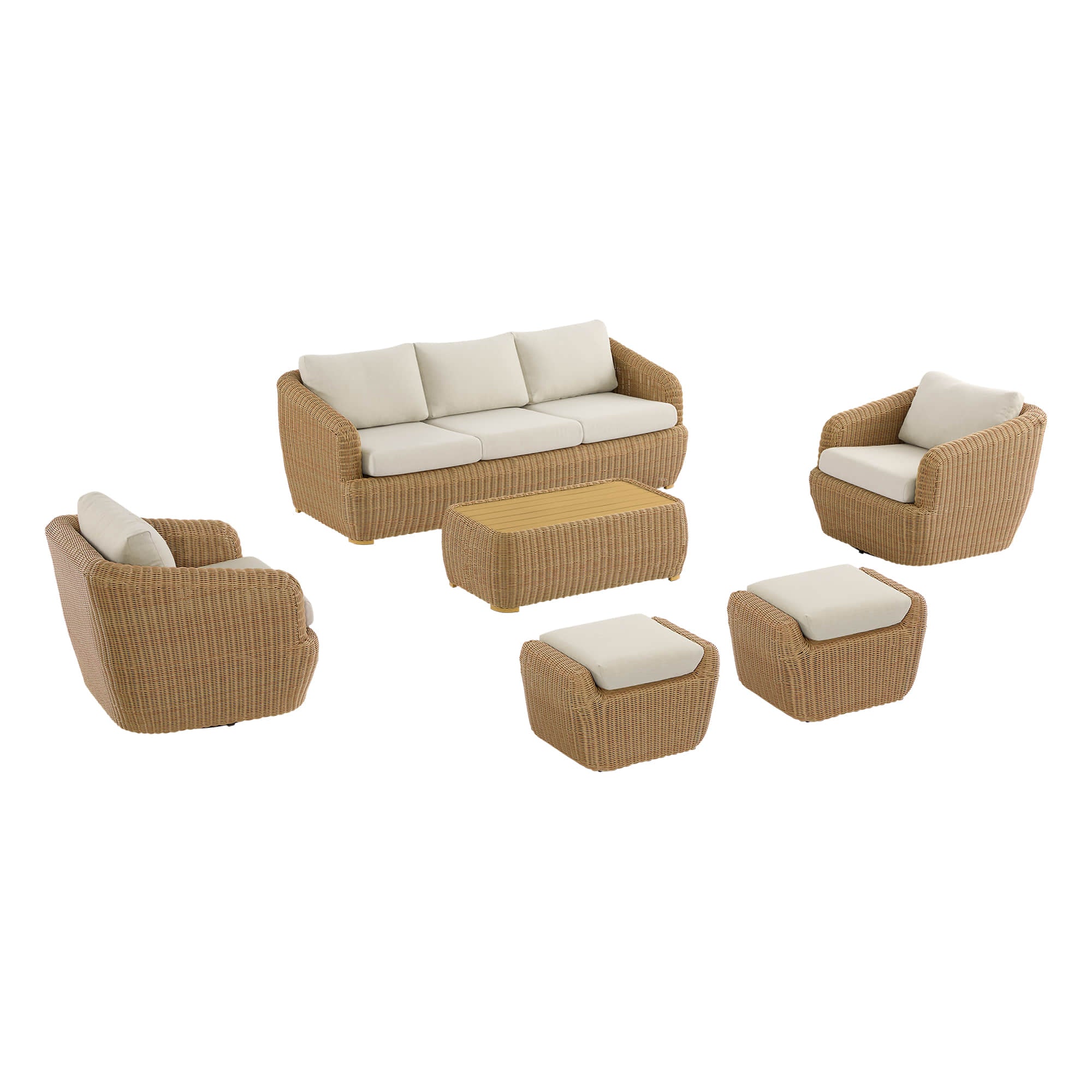 Liana Wicker Outdoor  5 Seats Sofa Set - Image 73
