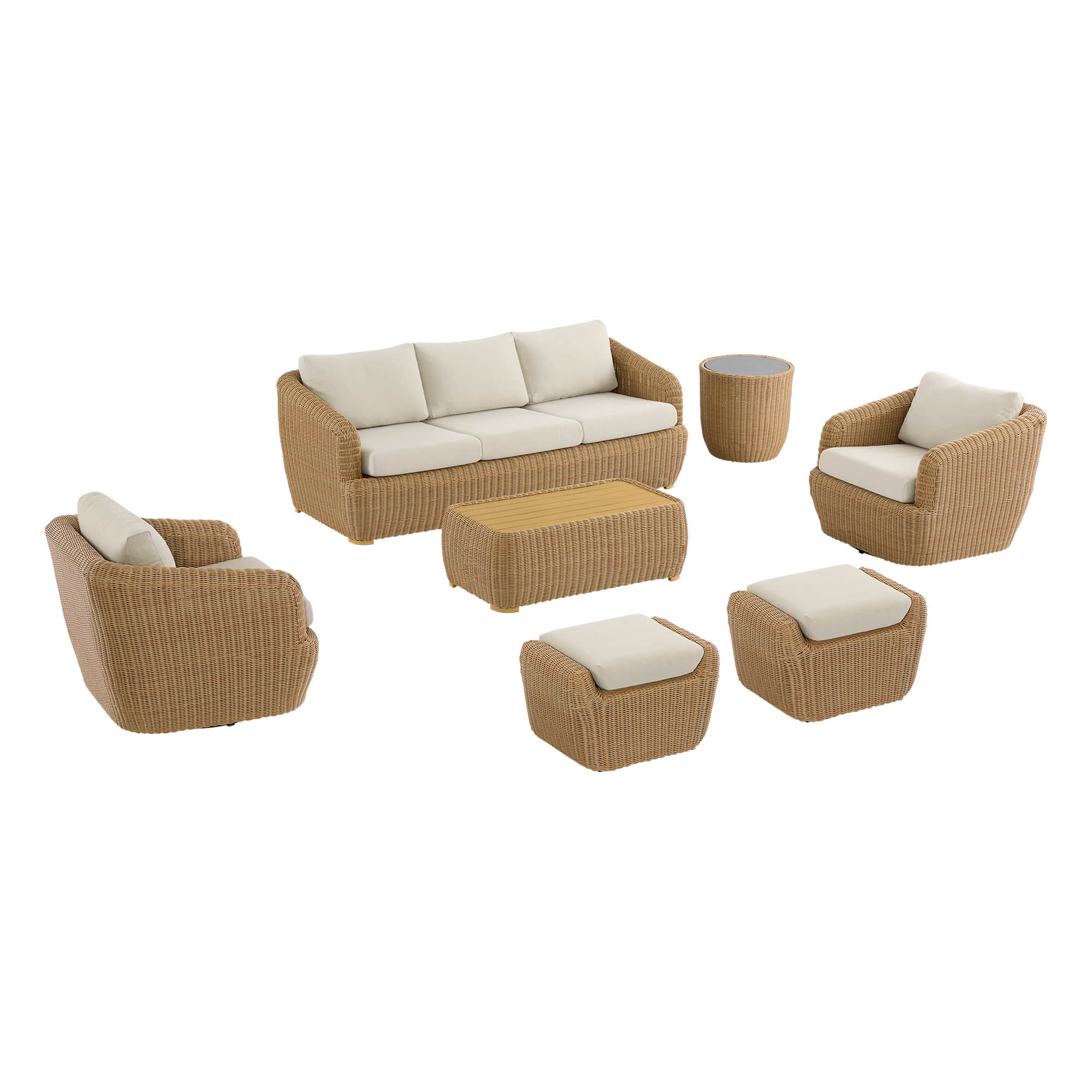 Liana Wicker Outdoor  5 Seats Sofa Set - Image 74