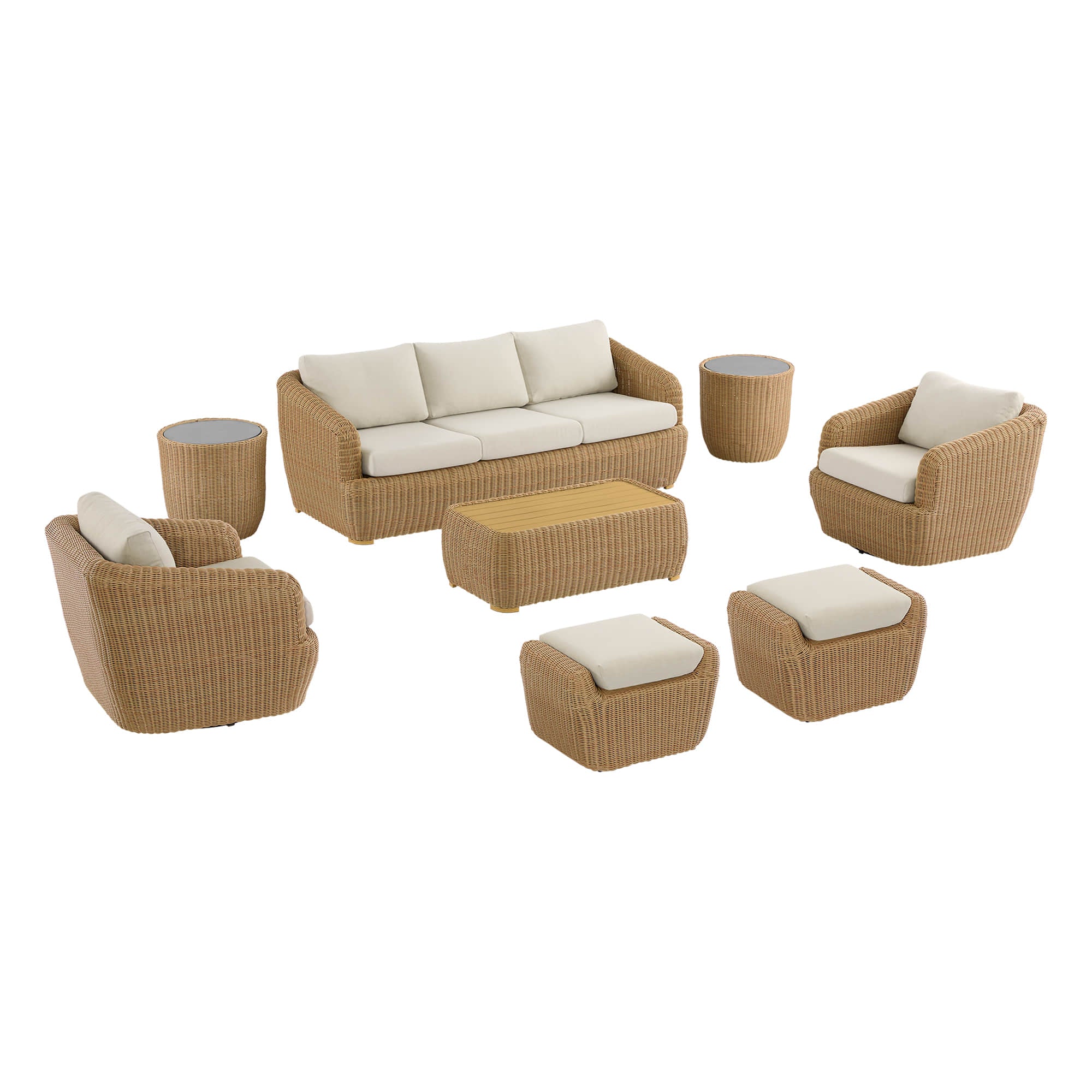 Liana Wicker Outdoor  5 Seats Sofa Set - Image 75