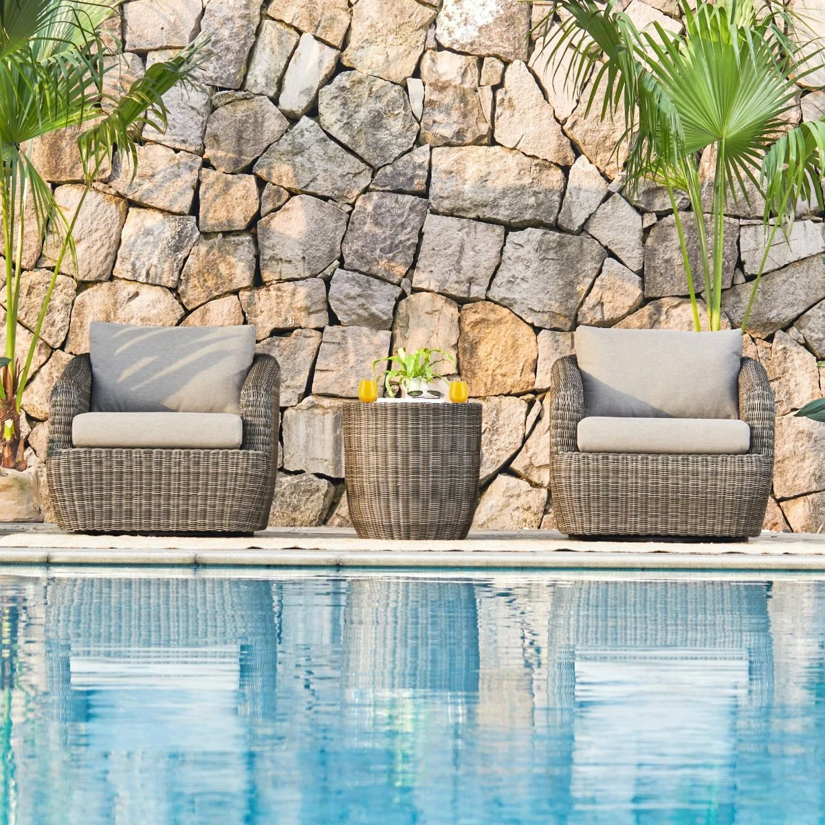 Liana Wicker Outdoor Bistro Set - Image 3