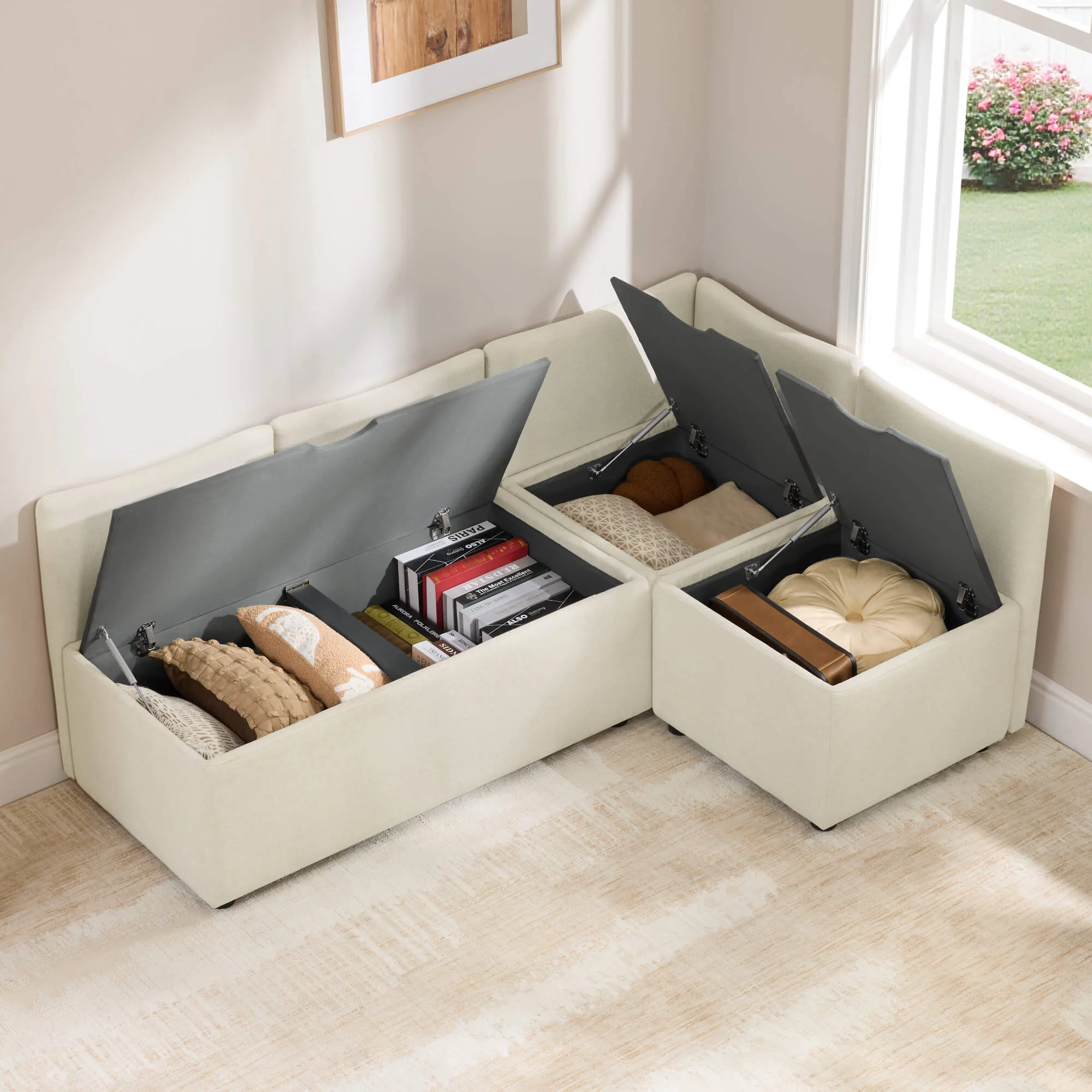 Lila 5-Seat Dining Banquette with Storage - Image 14